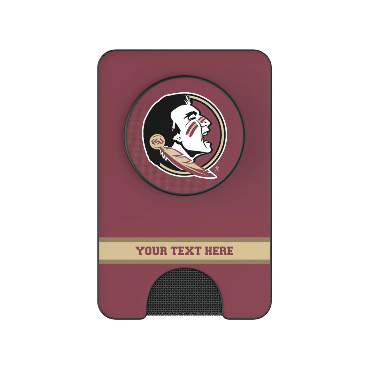 Florida State University Seminoles Personalized Endzone Solid Popsockets Wallet Magnetic