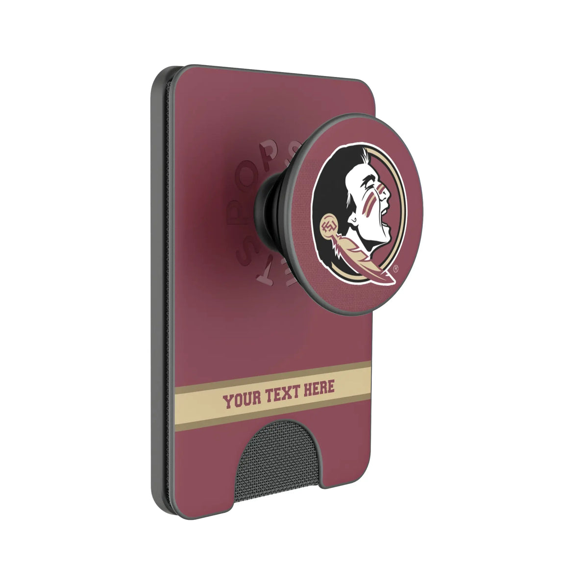 Florida State University Seminoles Personalized Endzone Solid Popsockets Wallet Magnetic
