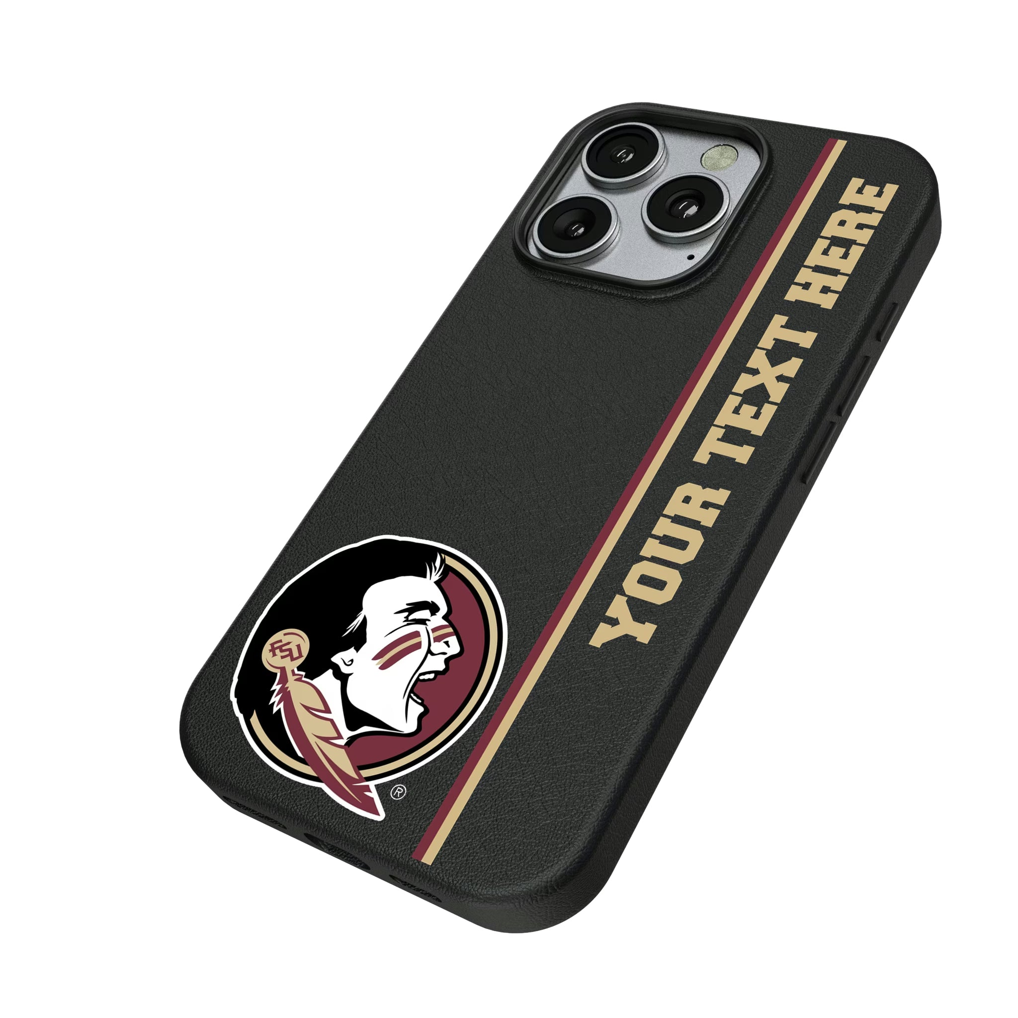 Florida State University Seminoles Personalized Sidebard iPhone MagSafe Compatible Phone Case for Apple iPhone - Isometric View
