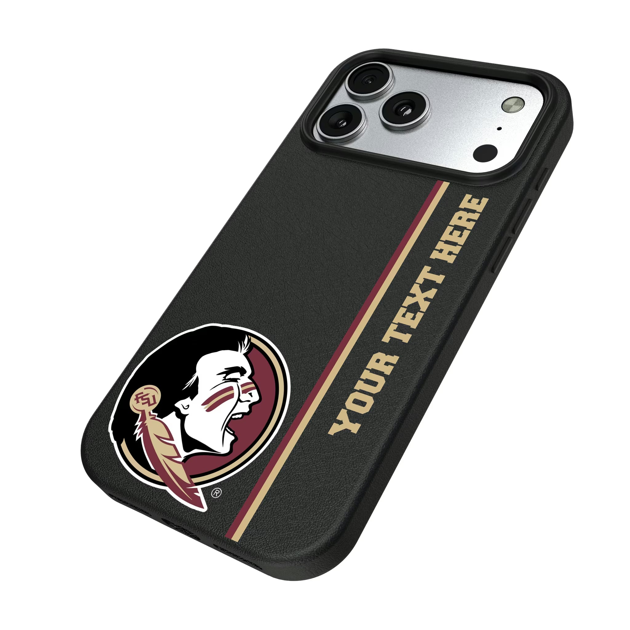 Florida State University Seminoles Personalized Sidebard iPhone MagSafe Compatible Phone Case for Apple iPhone - Isometric View#Device_iPhone 17 Pro Max