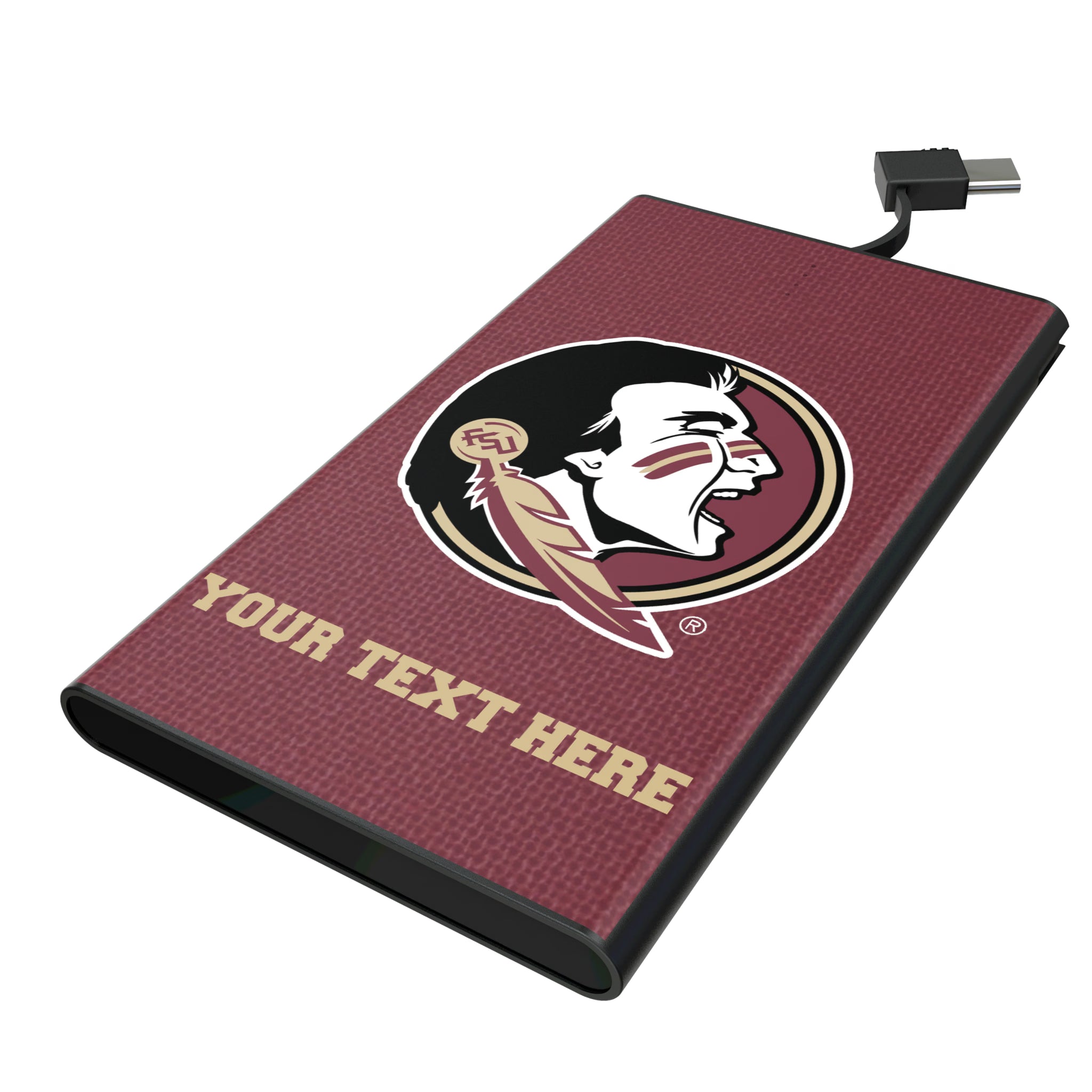 Florida State University Seminoles Personalized Solid 5000mAh Flat Powerbank