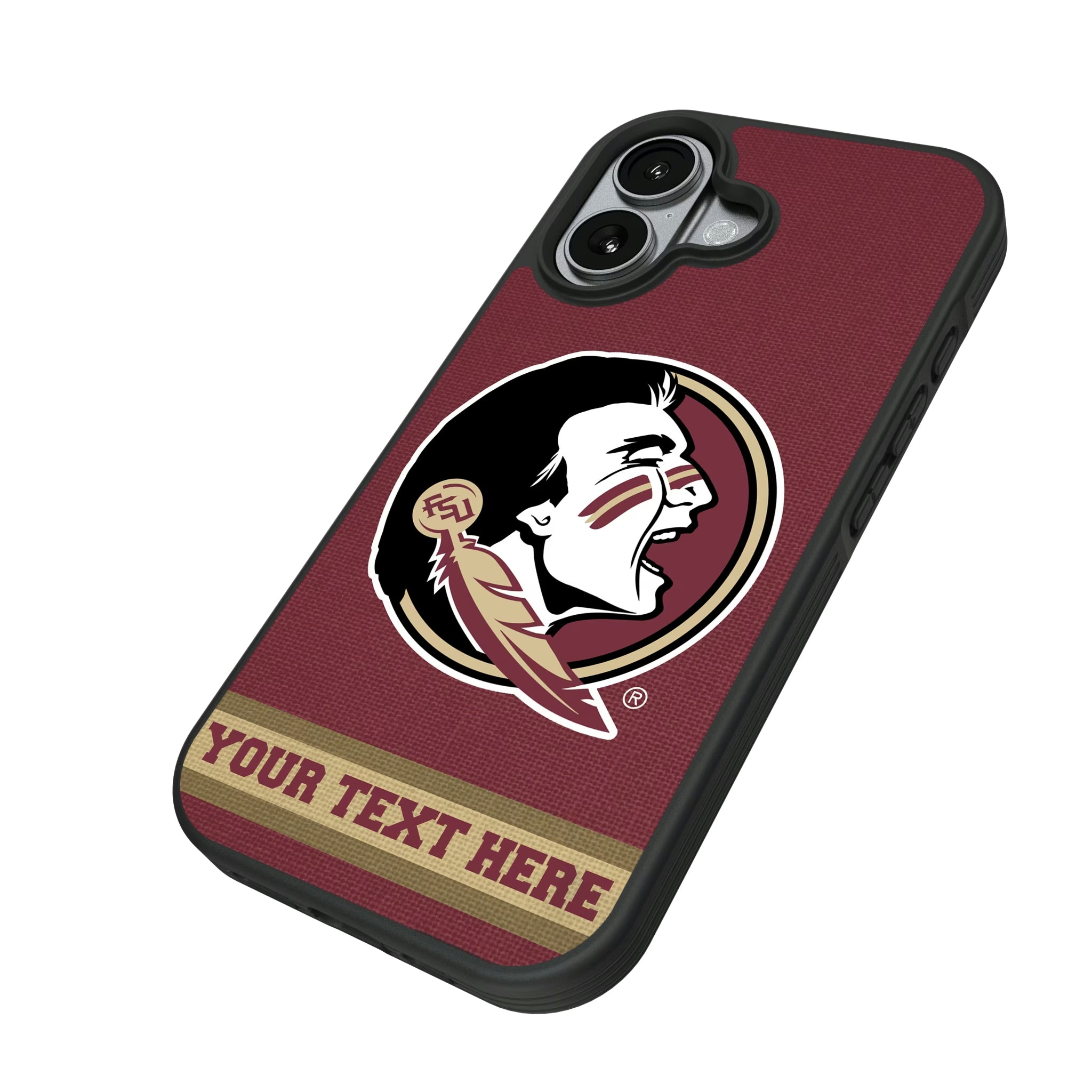 Florida State University Seminoles Personalized Stripe iPhone Bump Phone Case for Apple iPhone - Isometric View#Device_iPhone 17