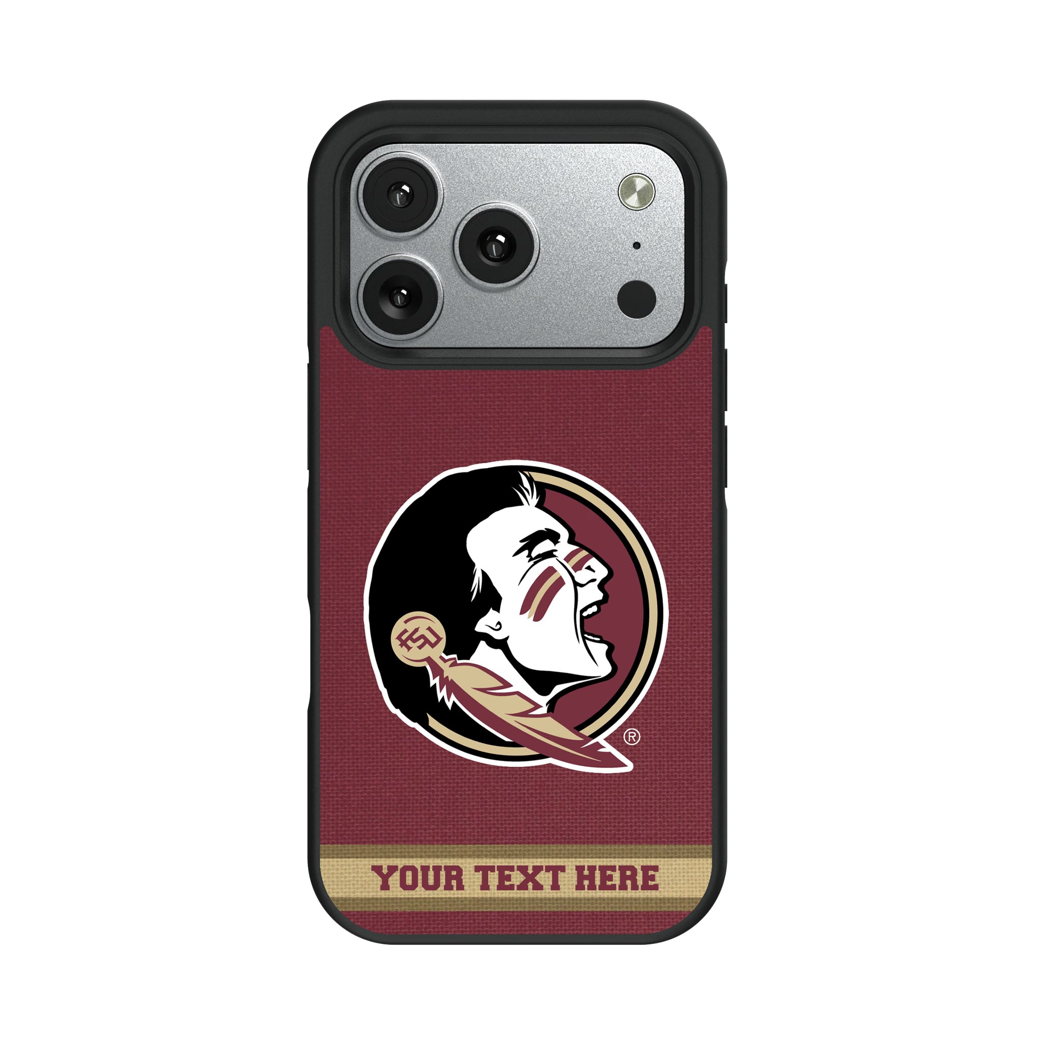 Florida State University Seminoles Personalized Stripe iPhone Bump Phone Case for Apple iPhone#Device_iPhone 17 Pro