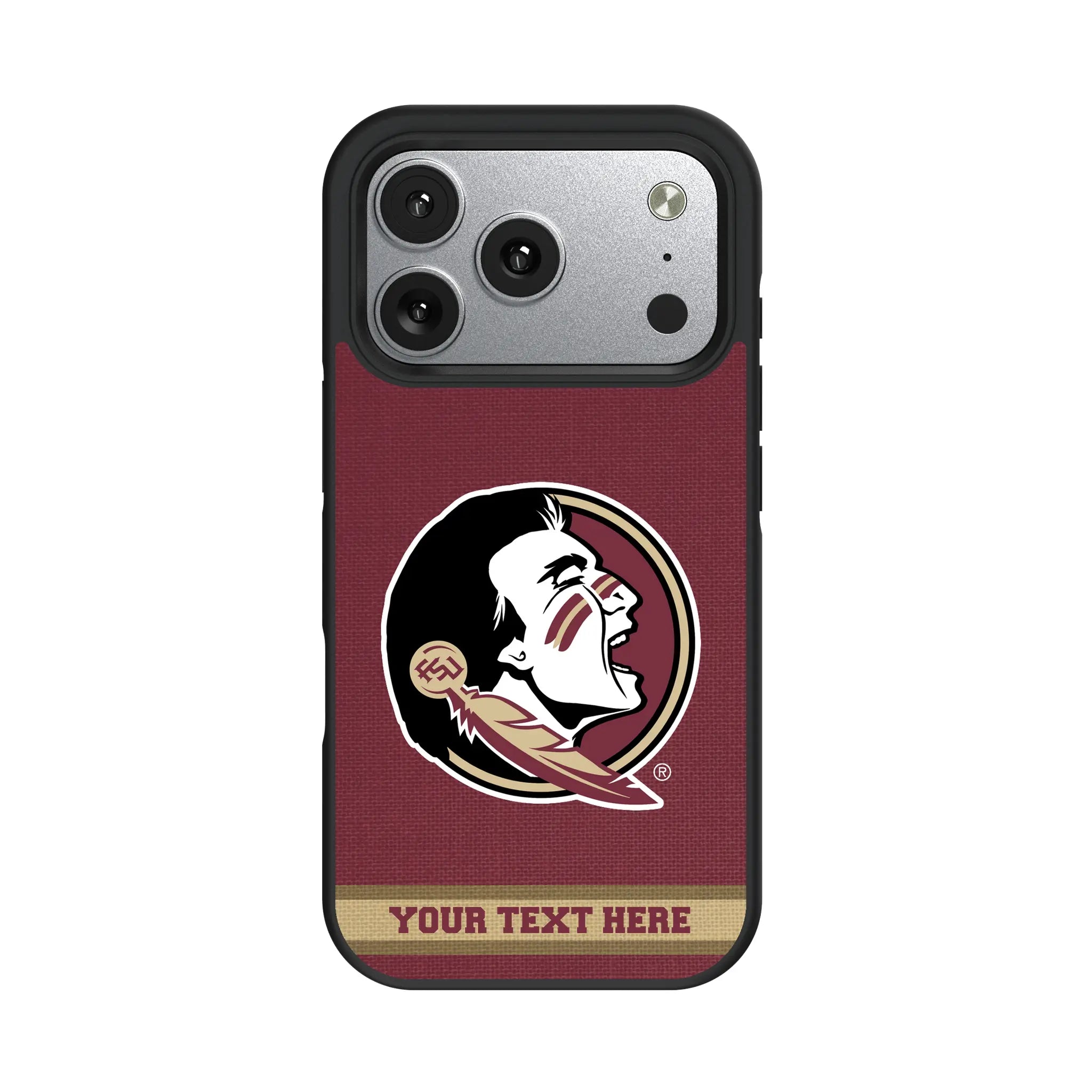 Florida State University Seminoles Personalized Stripe iPhone Bump Phone Case for Apple iPhone#Device_iPhone 17 Pro