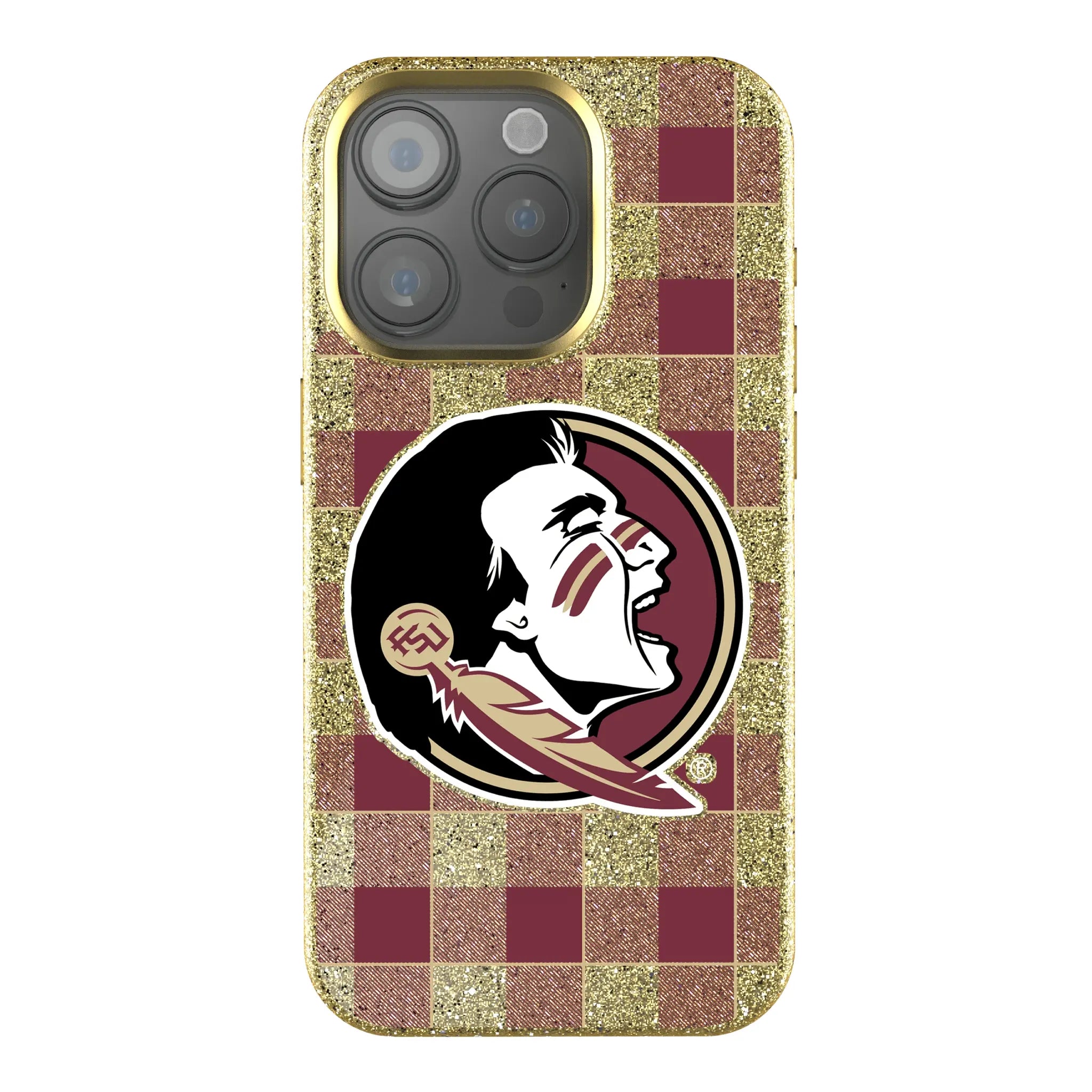 Florida State University Seminoles Plaid iPhone Bling Phone Case for Apple iPhone