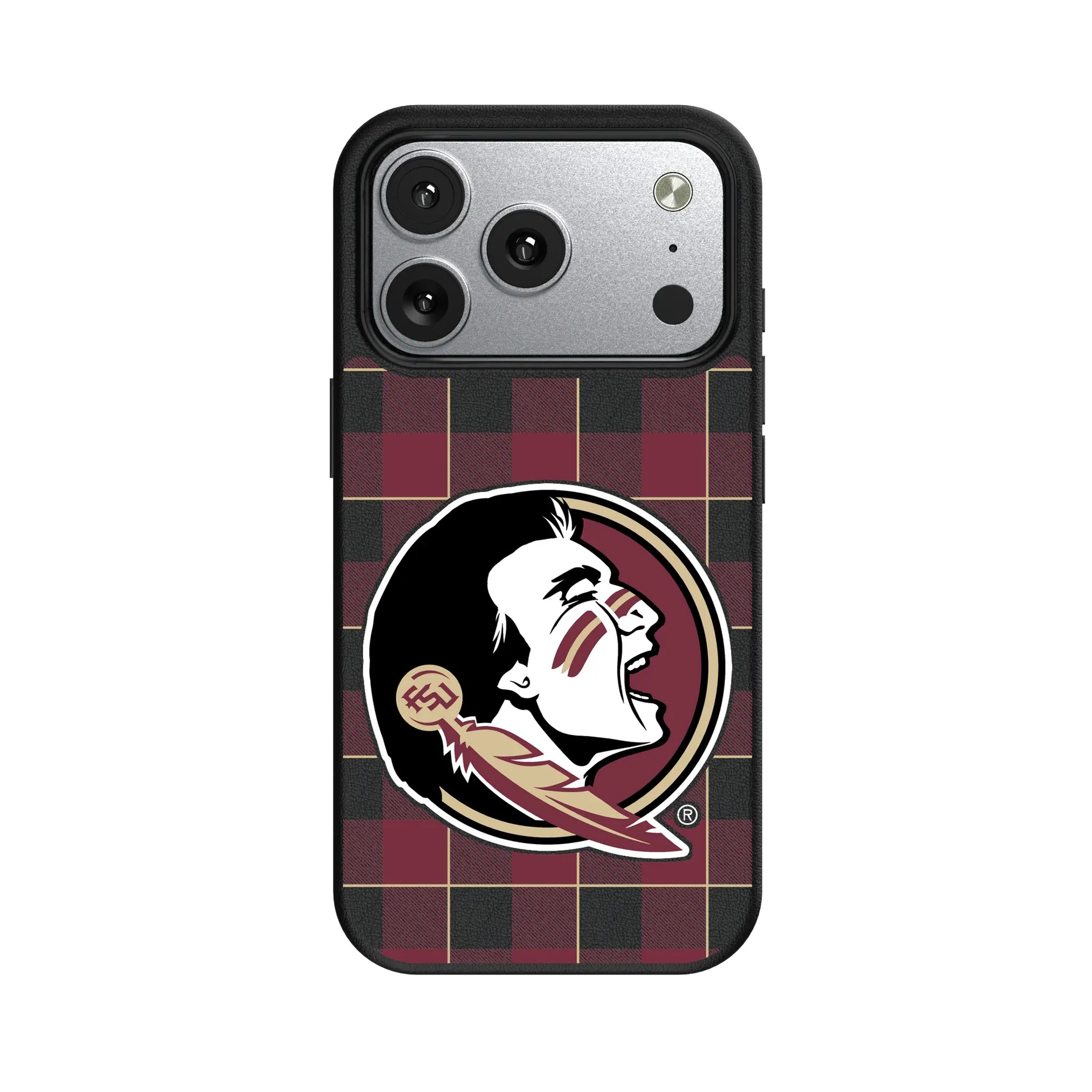 Florida State University Seminoles Plaid iPhone MagSafe Compatible Phone Case for Apple iPhone#Device_iPhone 17 Pro