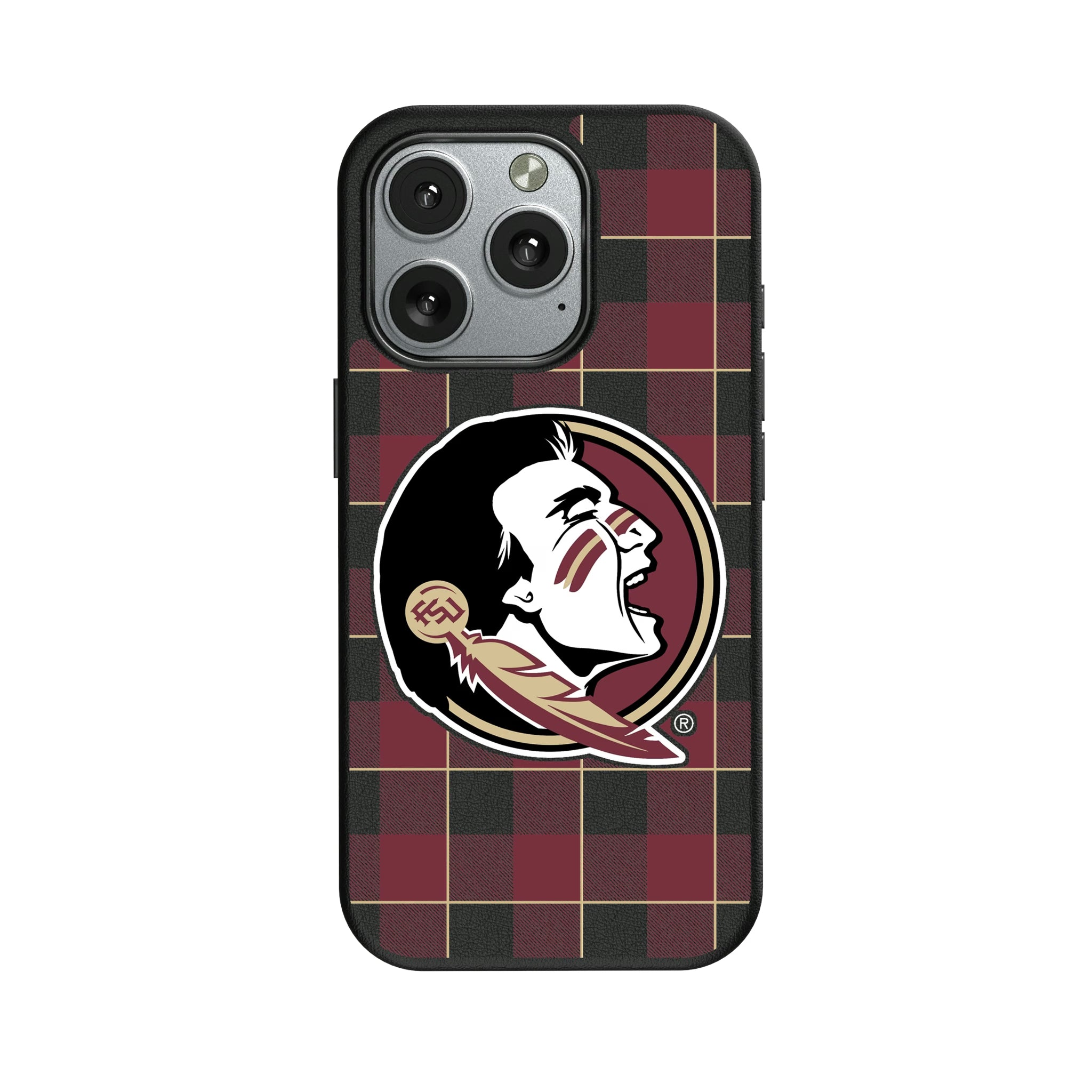 Florida State University Seminoles Plaid iPhone MagSafe Compatible Phone Case for Apple iPhone