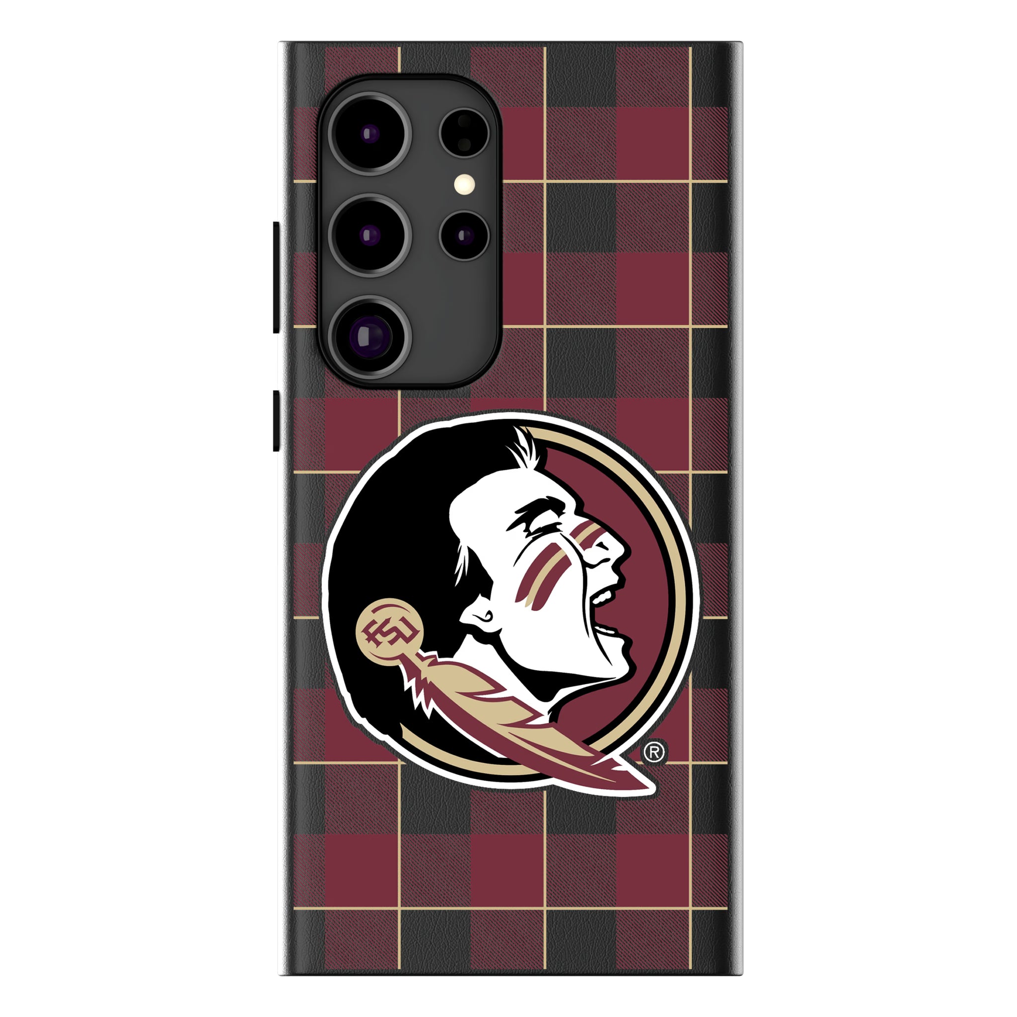 Florida State University Seminoles Plaid Galaxy MagSafe Compatible Phone Case for Samsung Galaxy