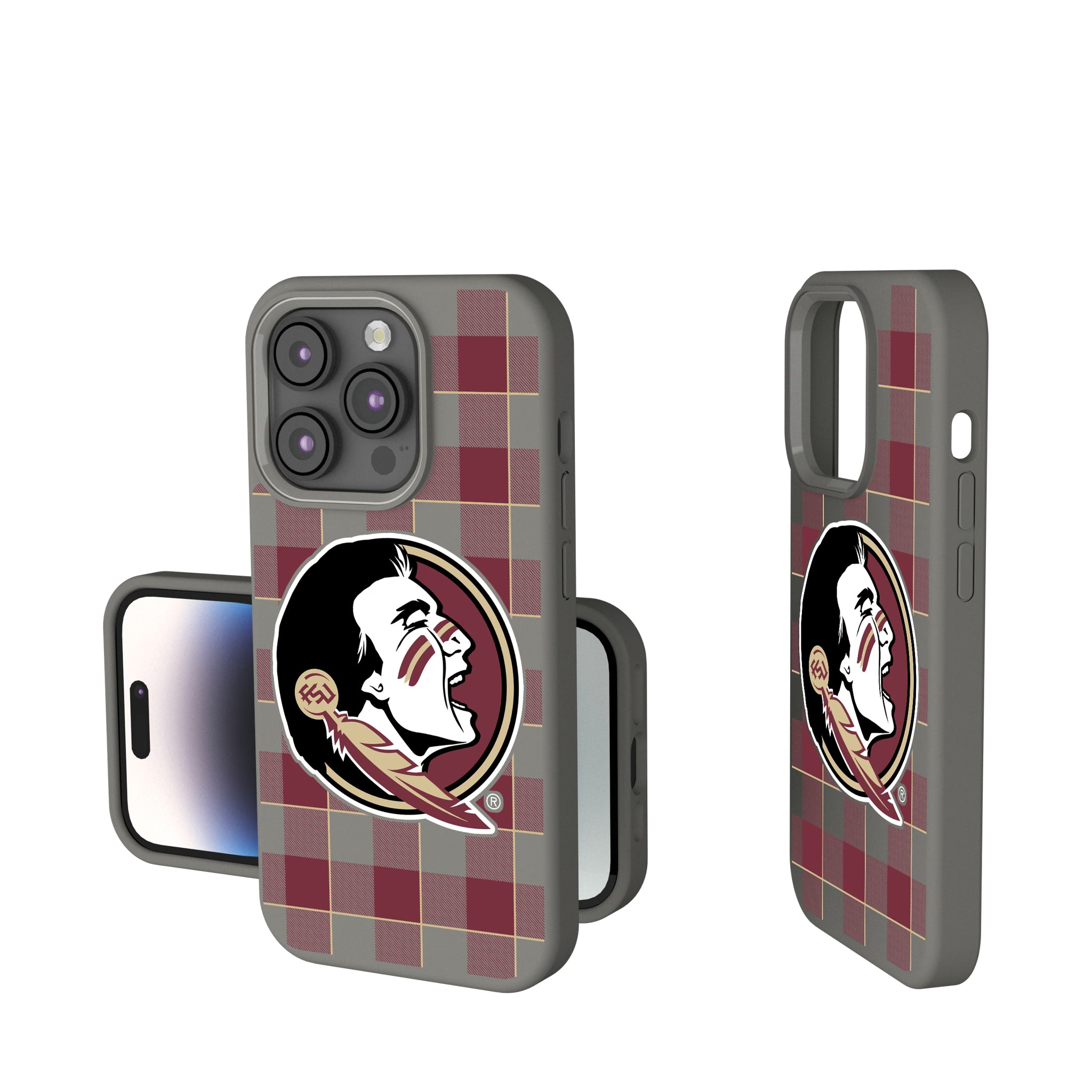 Florida State University Seminoles Plaid iPhone Soft Touch Phone Case for Apple iPhone
