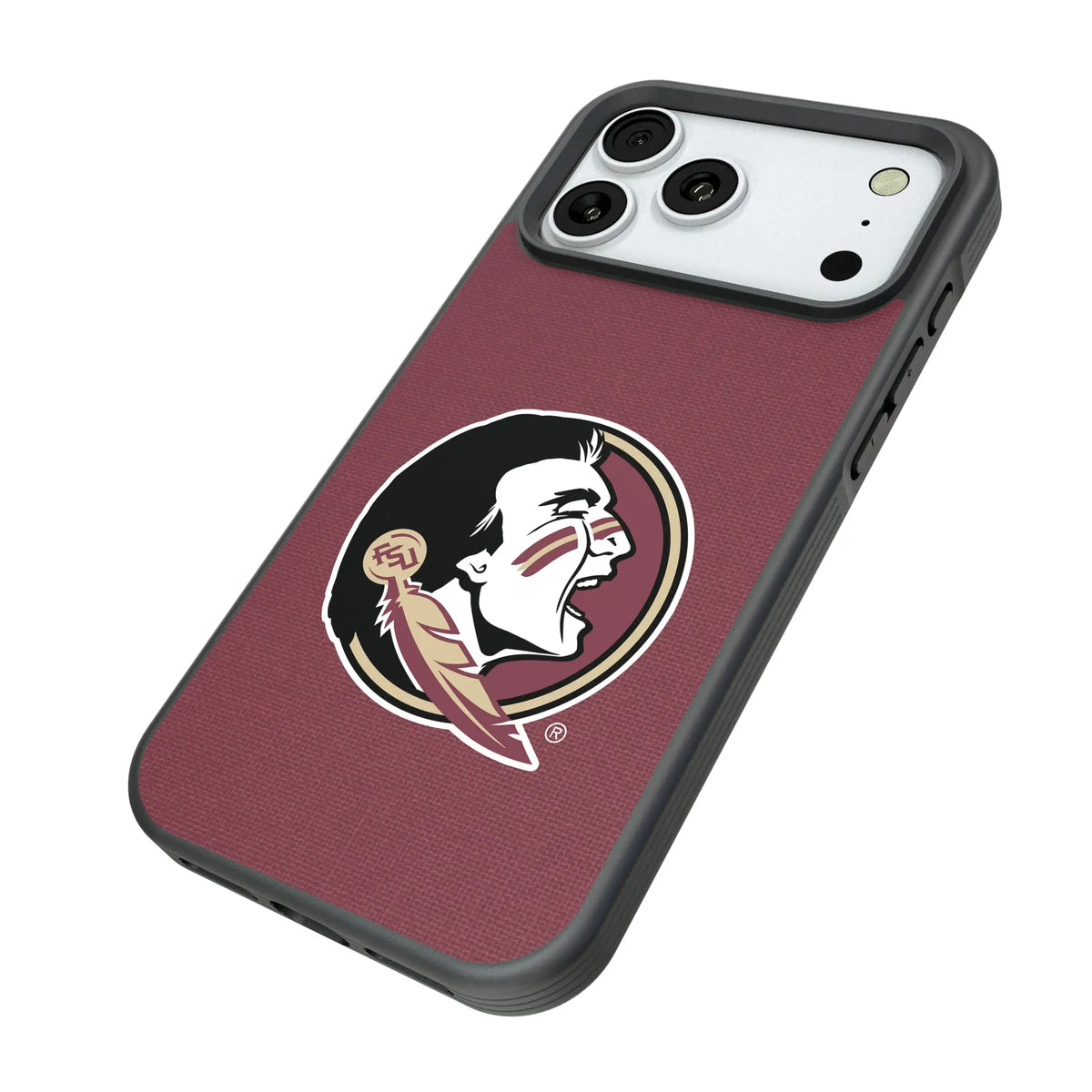 Florida State University Seminoles Solid iPhone Bump Phone Case for Apple iPhone - Isometric View#Device_iPhone 18 Pro Max