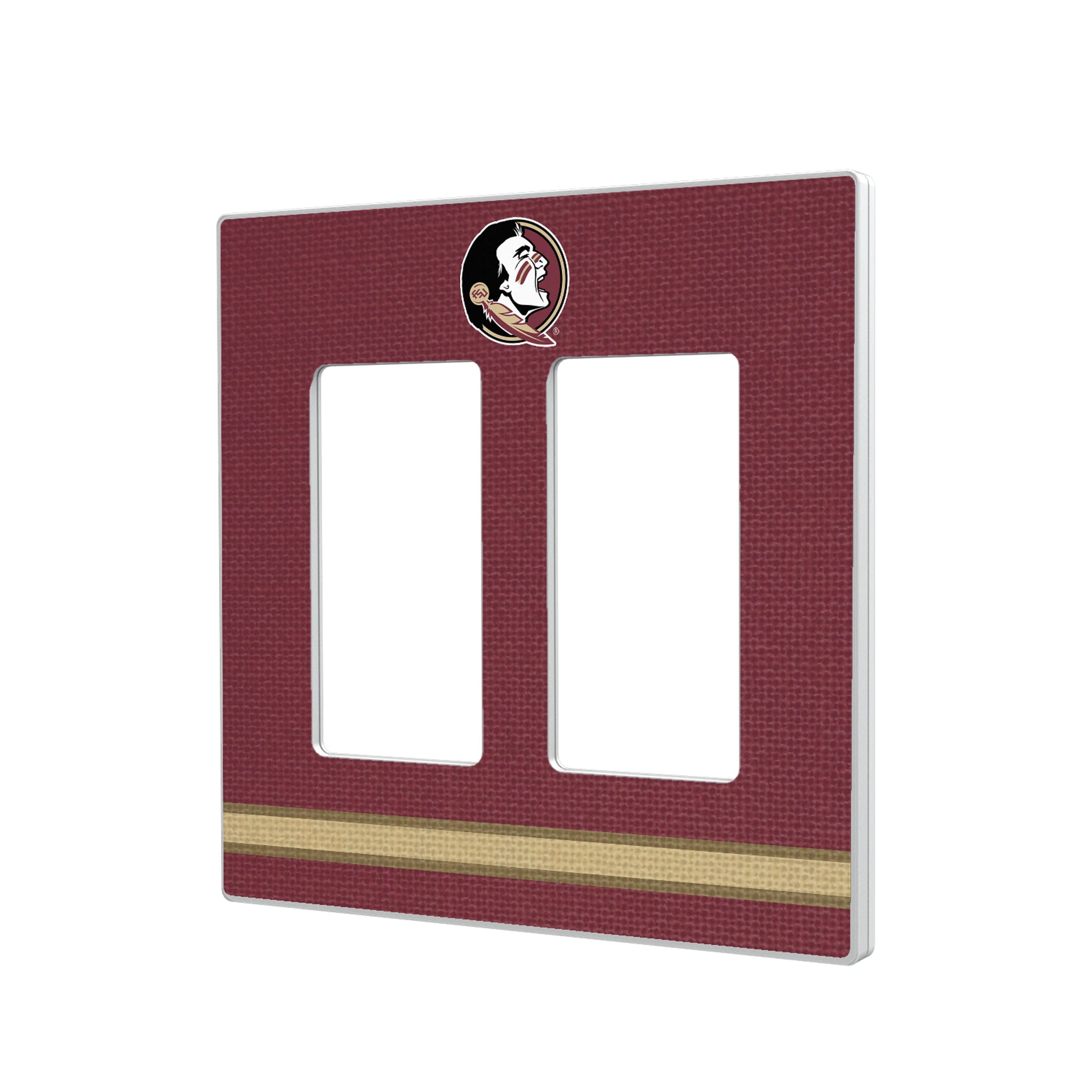 Florida State University Seminoles Stripe Hidden-Screw Light Switch Plate#Style_Double Rocker