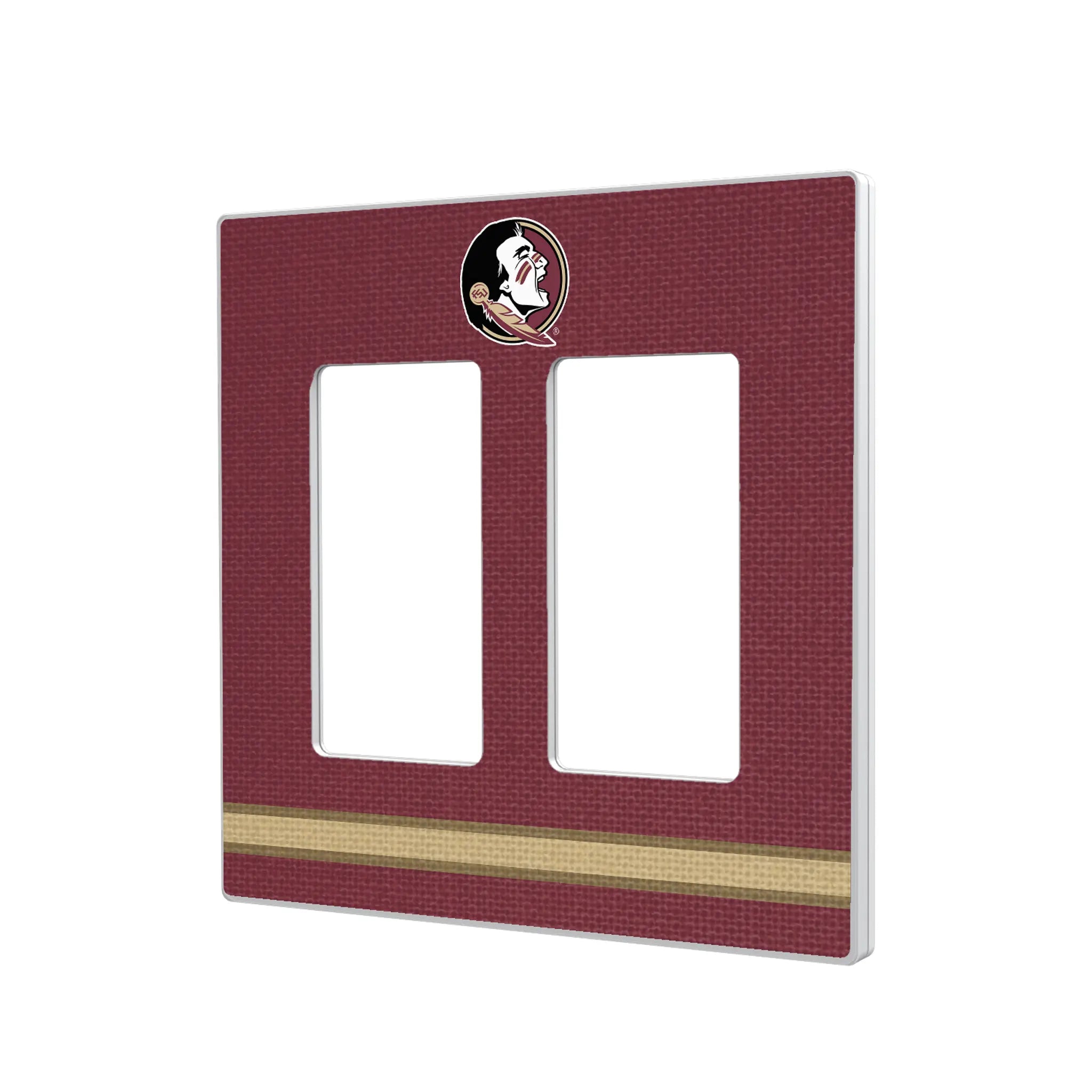 Florida State University Seminoles Stripe Hidden-Screw Light Switch Plate#Style_Double Rocker