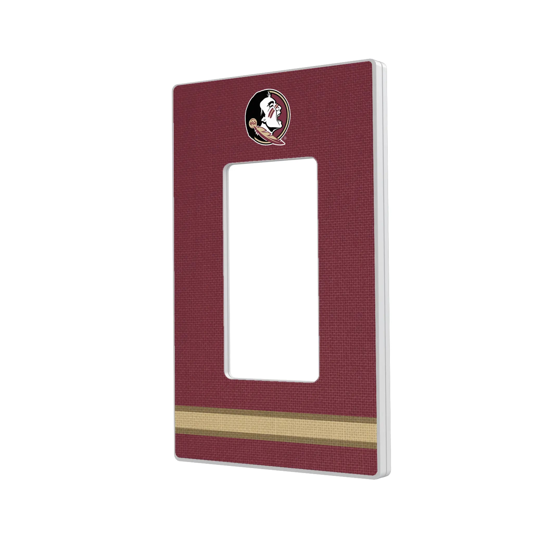 Florida State University Seminoles Stripe Hidden-Screw Light Switch Plate#Style_Single Rocker