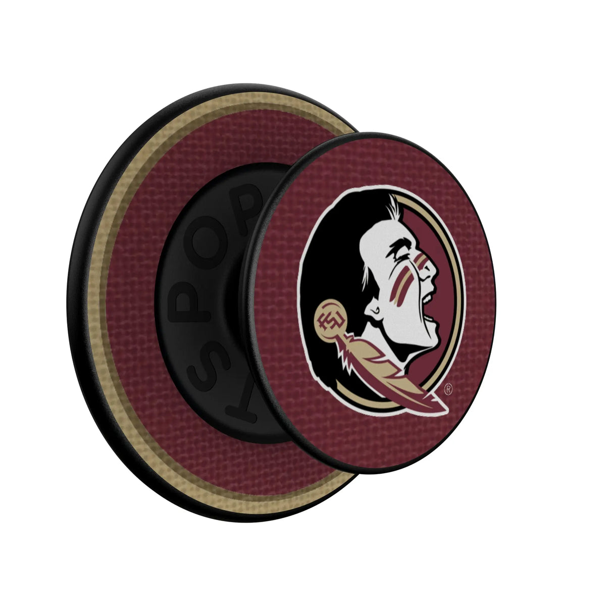 Florida State University Seminoles Stripe Popsockets Round Magnetic - Isometric View