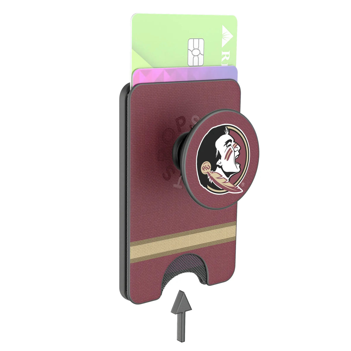 Florida State University Seminoles Stripe Popsockets Wallet Magnetic - Detail