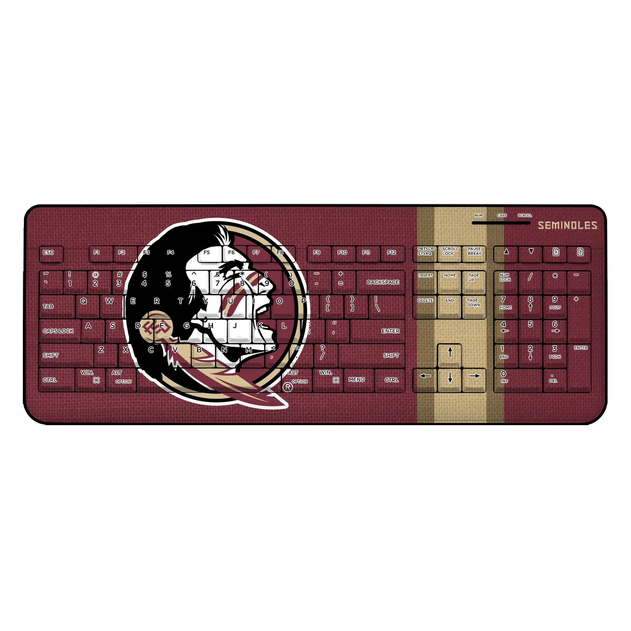 Florida State University Seminoles Stripe Wireless USB Keyboard