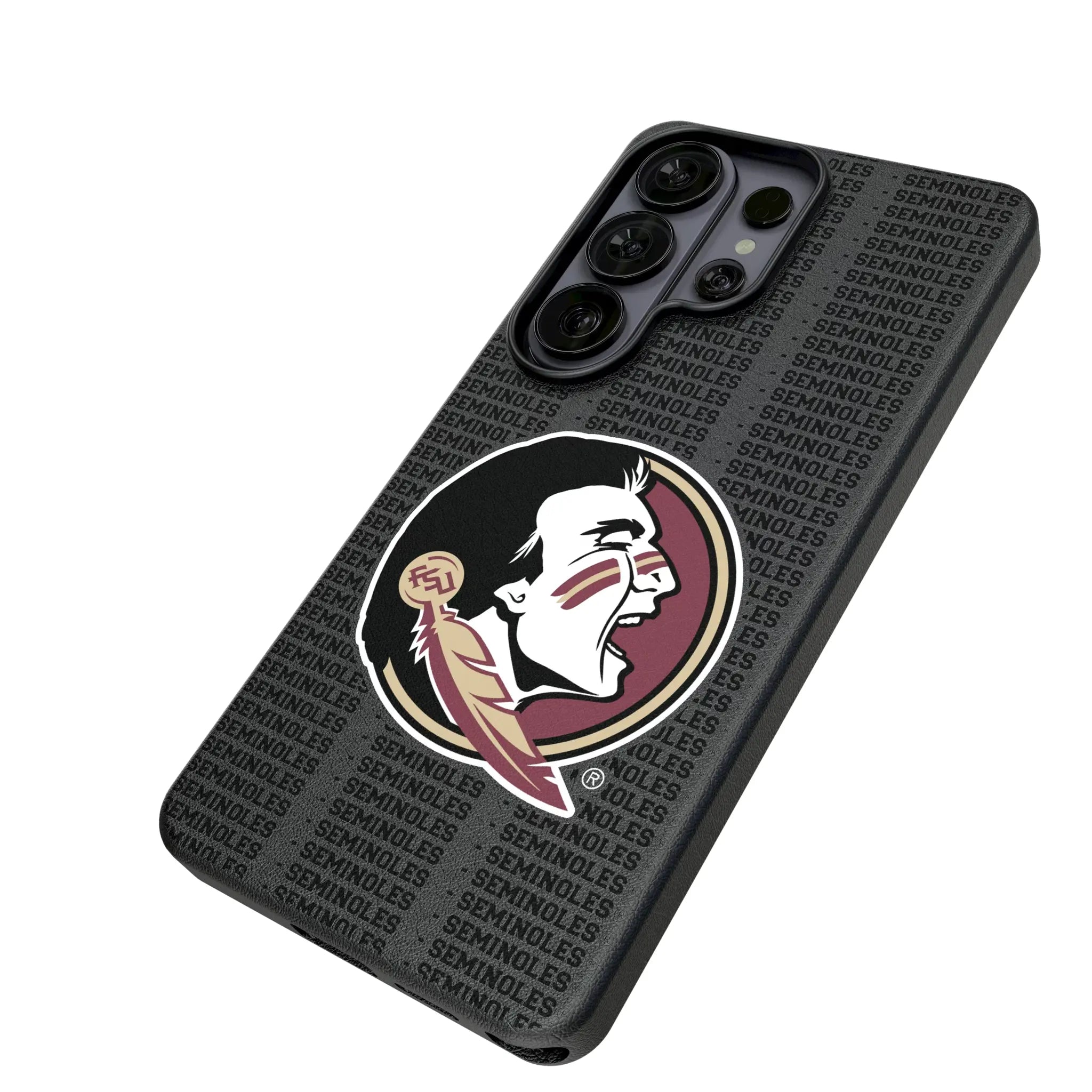 Florida State University Seminoles Text Backdrop Galaxy MagSafe Compatible Phone Case for Samsung Galaxy - Isometric View#Device_Galaxy S26 Ultra