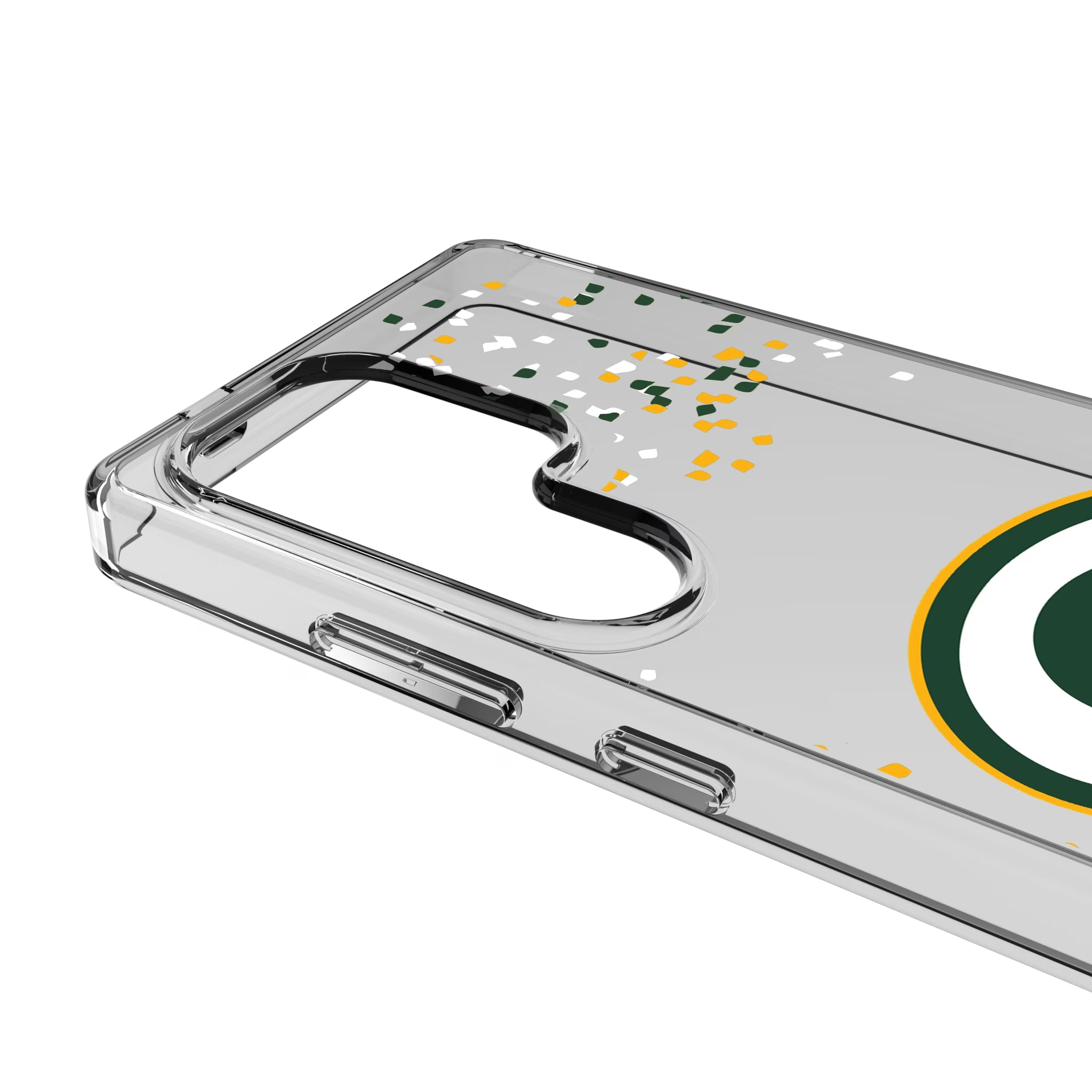 Green Bay Packers Confetti Galaxy Clear Phone Case for Samsung Galaxy - Detail