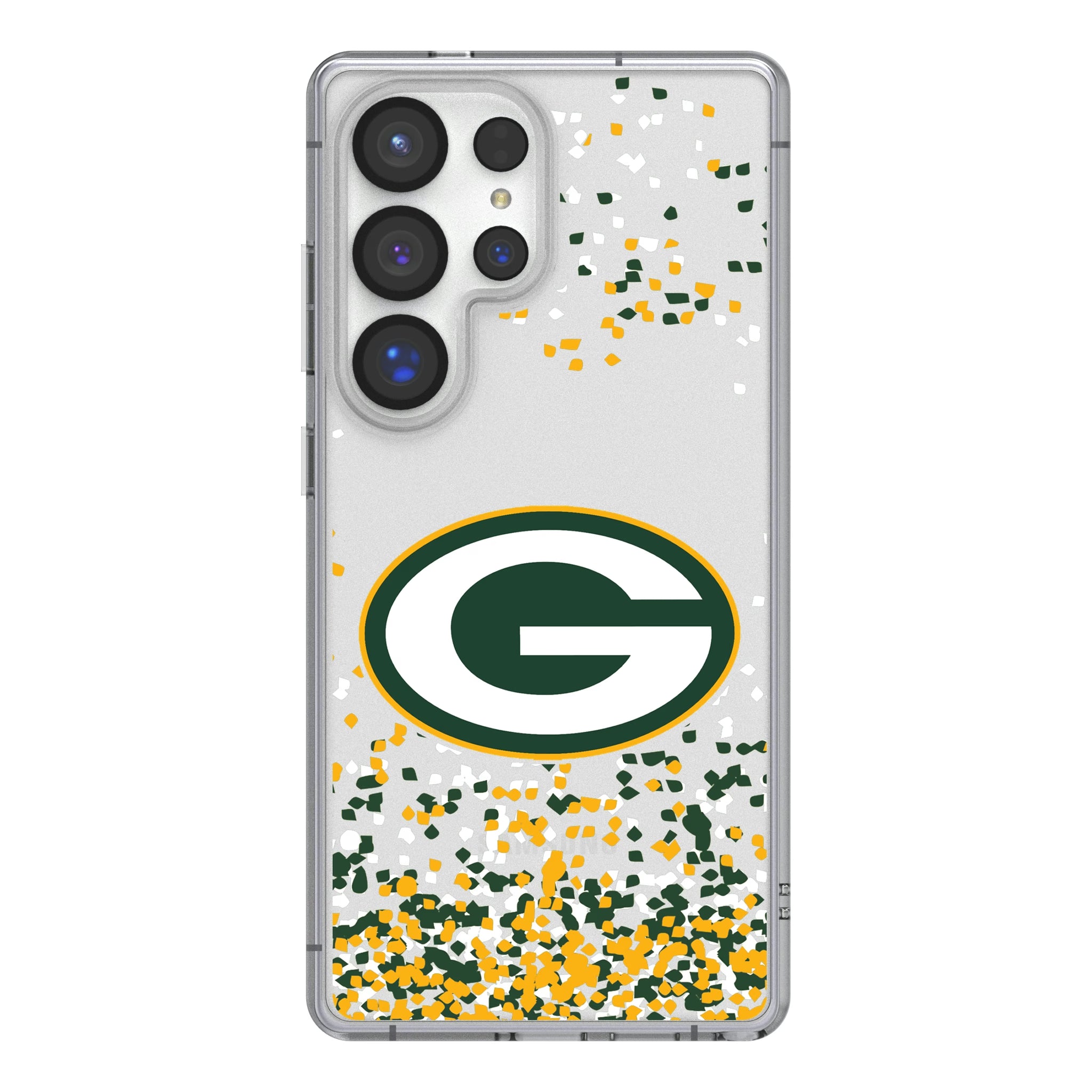 Green Bay Packers Confetti Galaxy Clear Phone Case for Samsung Galaxy