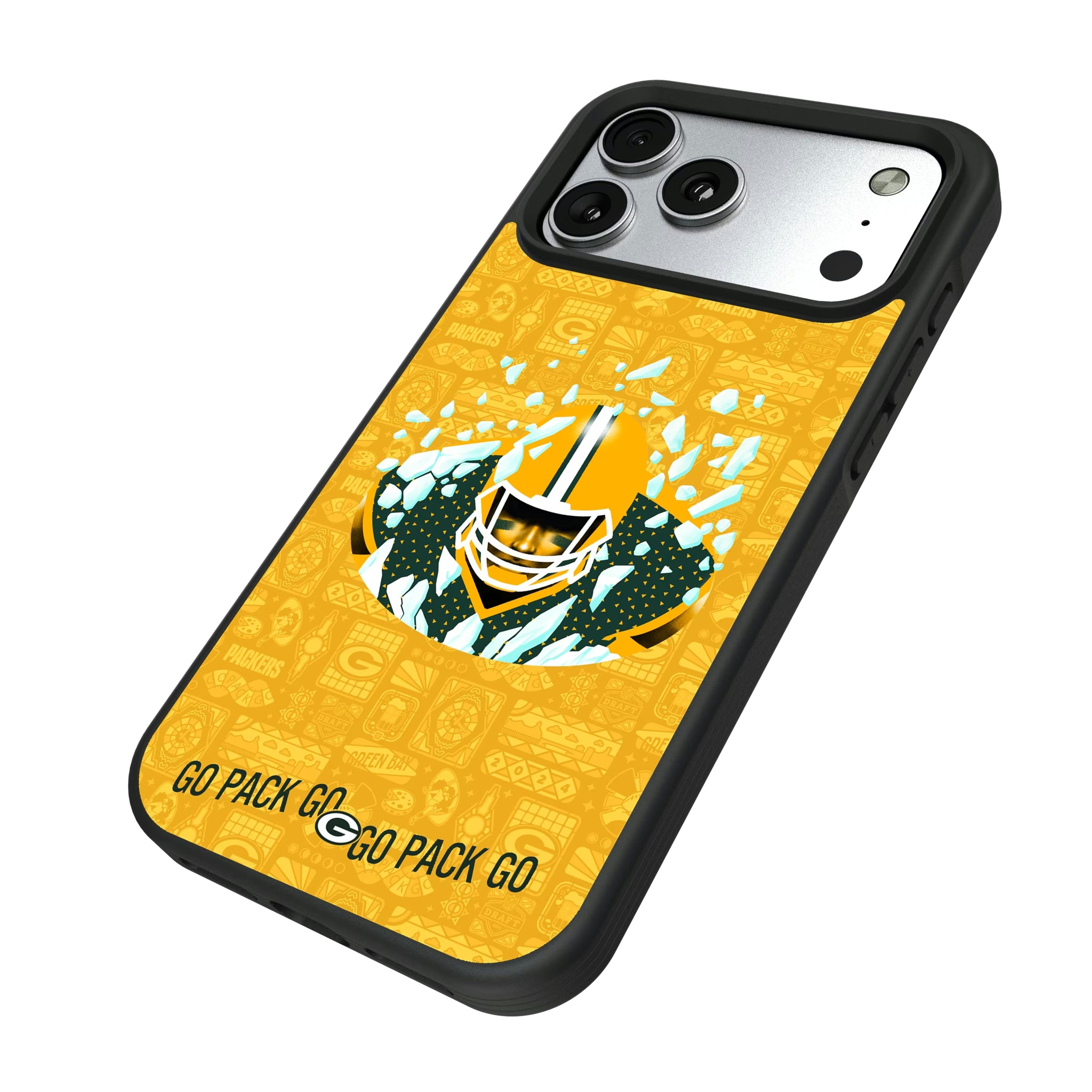 Green Bay Packers Deco iPhone Bump Phone Case for Apple iPhone - Isometric View#Device_iPhone 17 Pro Max