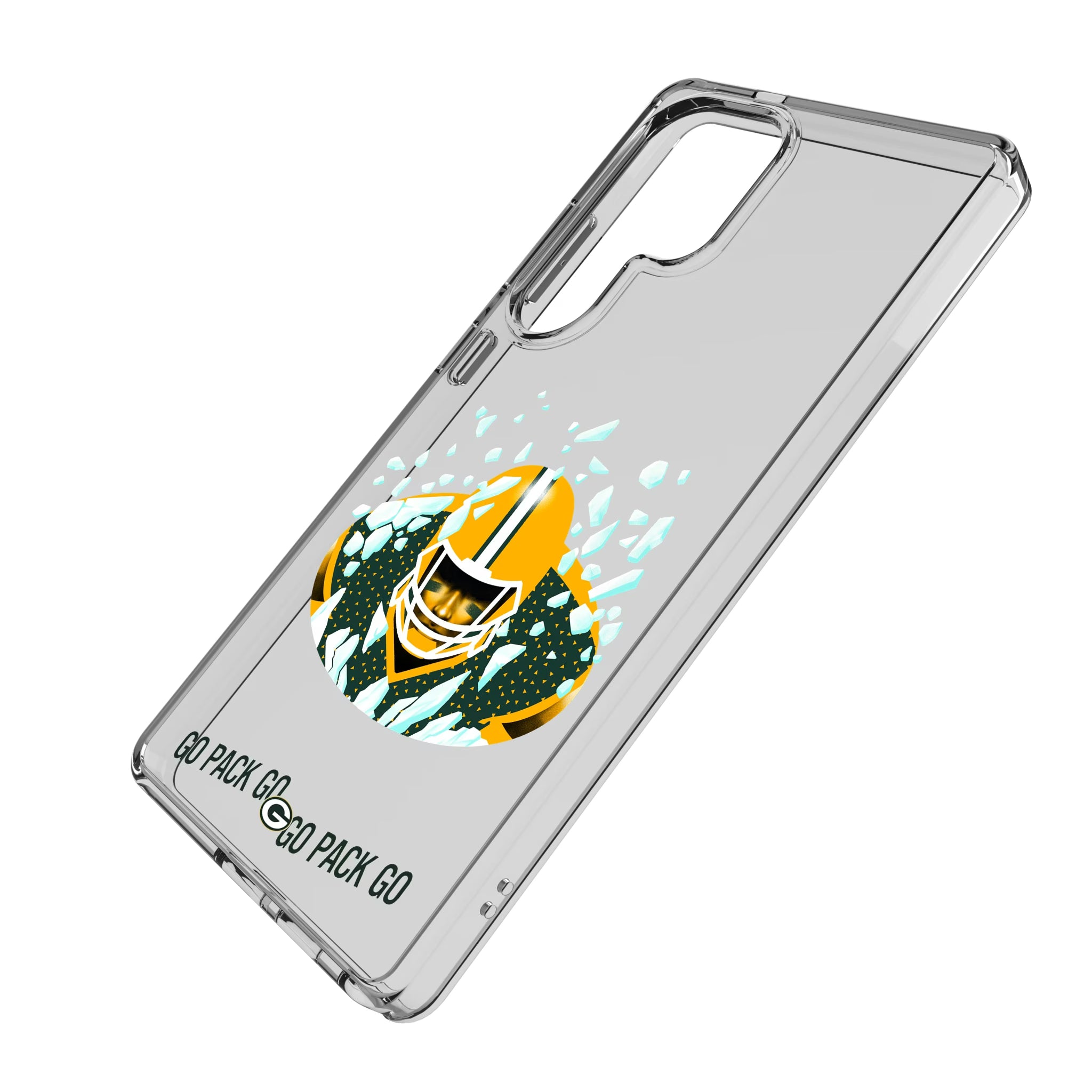 Green Bay Packers Deco Galaxy Clear Phone Case for Samsung Galaxy - Isometric View