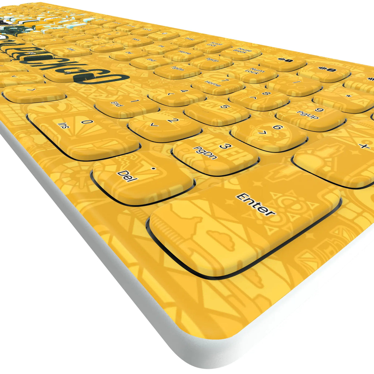 Green Bay Packers Deco KKB605 Curved Wireless Keyboard - Detail