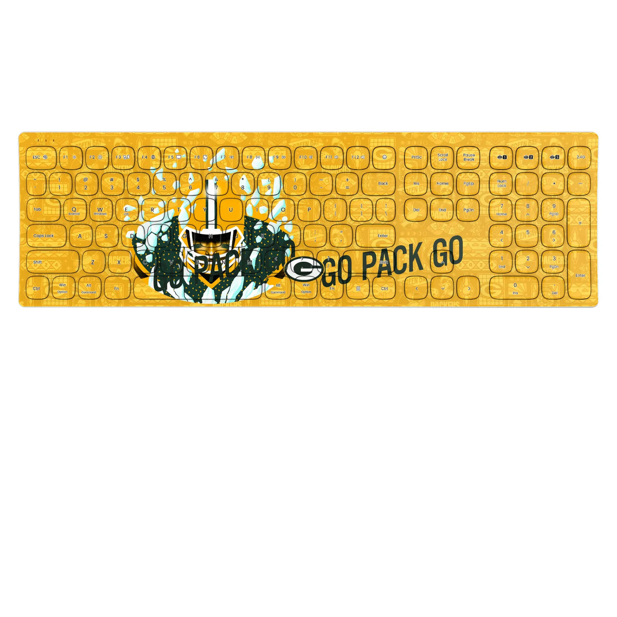 Green Bay Packers Deco KKB605 Curved Wireless Keyboard