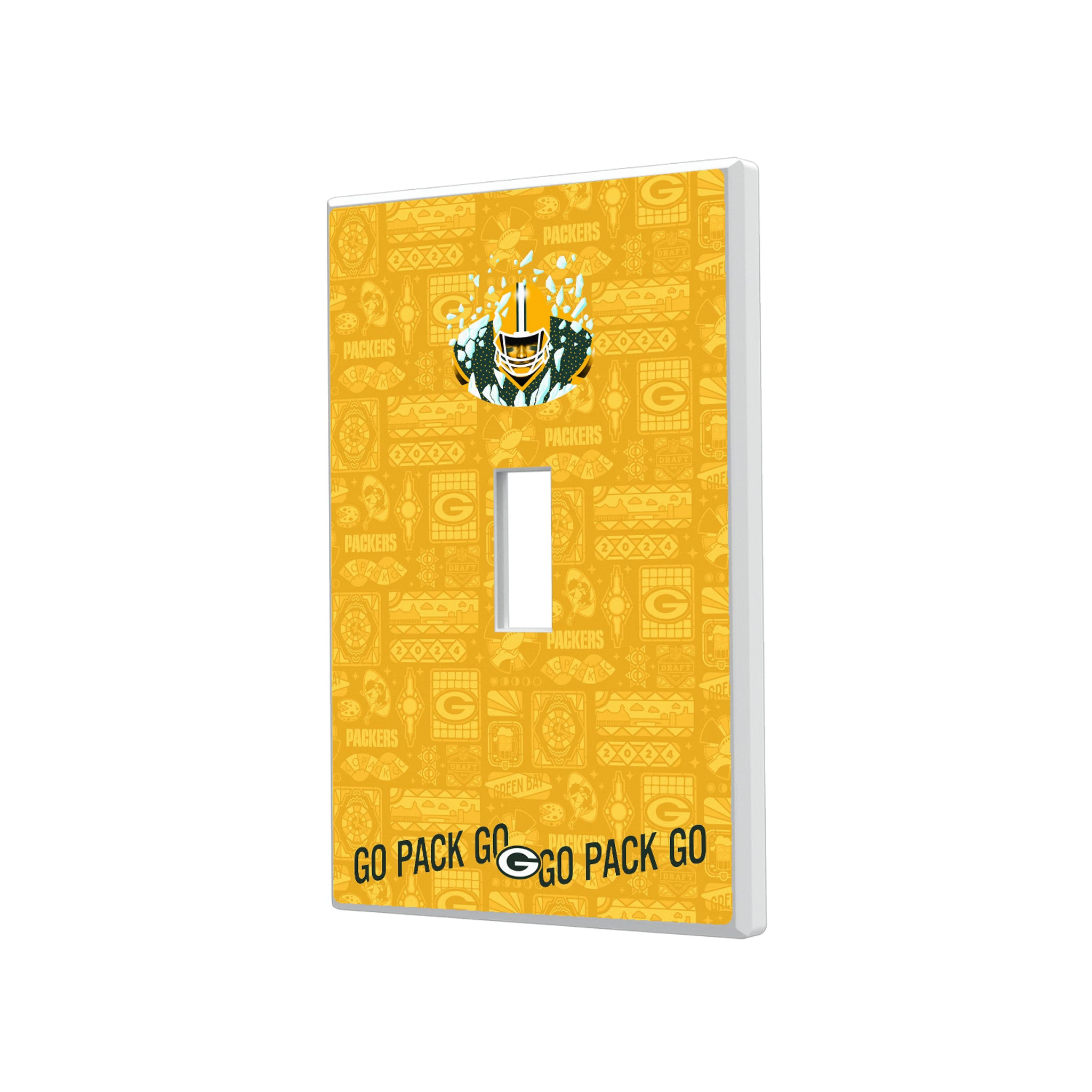 Green Bay Packers Deco Hidden-Screw Light Switch Plate#Style_Single Toggle