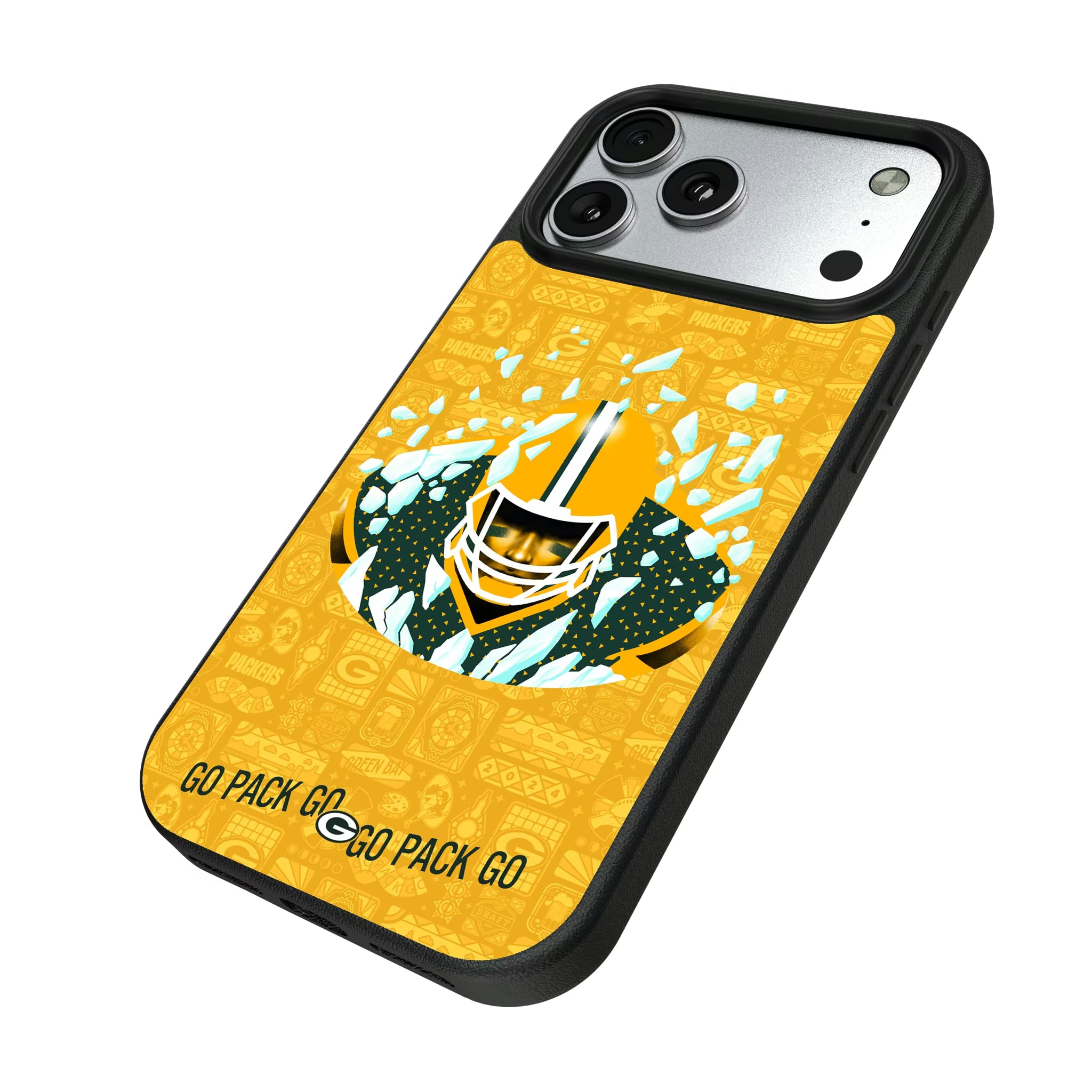 Green Bay Packers Deco iPhone MagSafe Compatible Phone Case for Apple iPhone - Isometric View#Device_iPhone 17 Pro Max