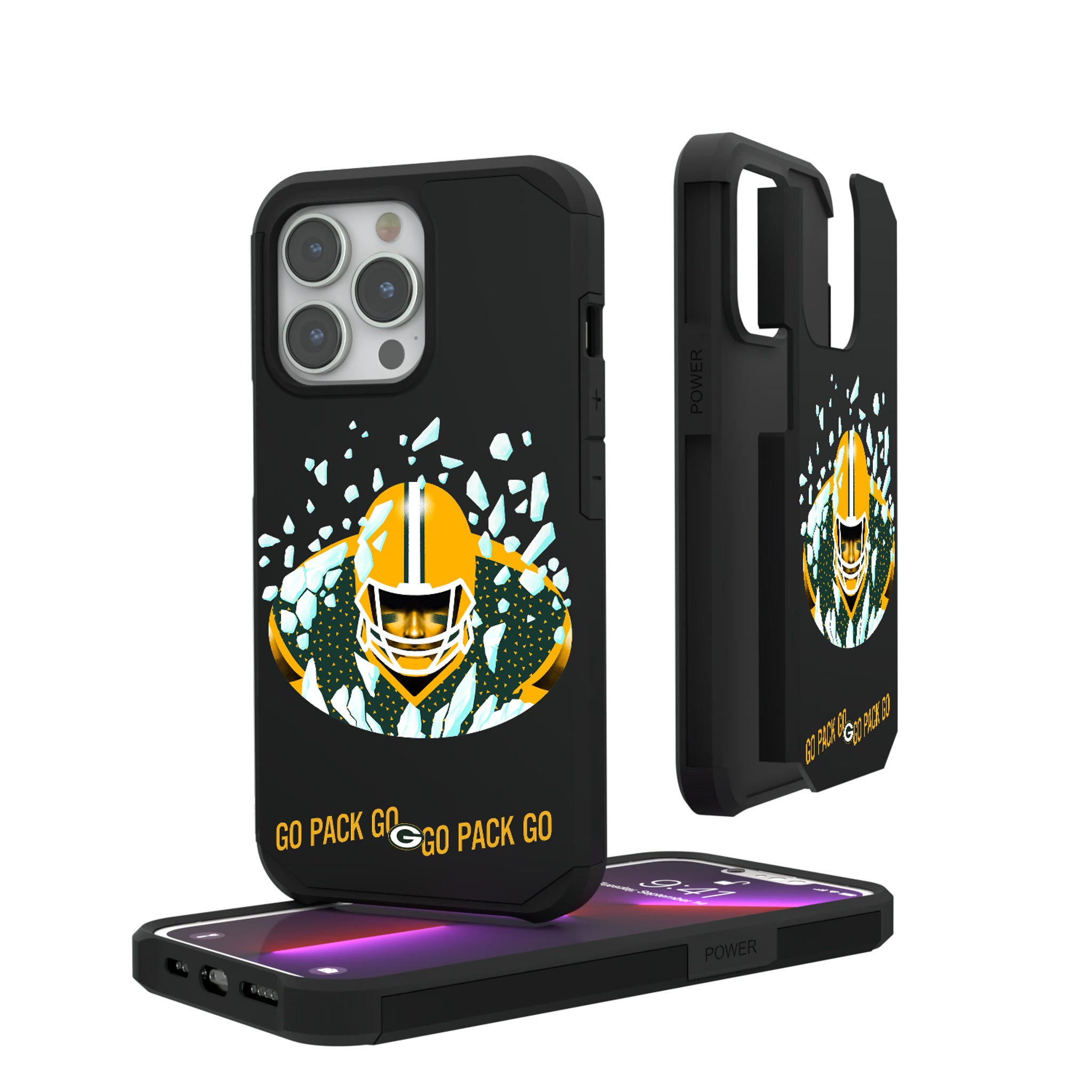 Green Bay Packers Deco iPhone Rugged Phone Case for Apple iPhone#Device_iPhone 13 Pro