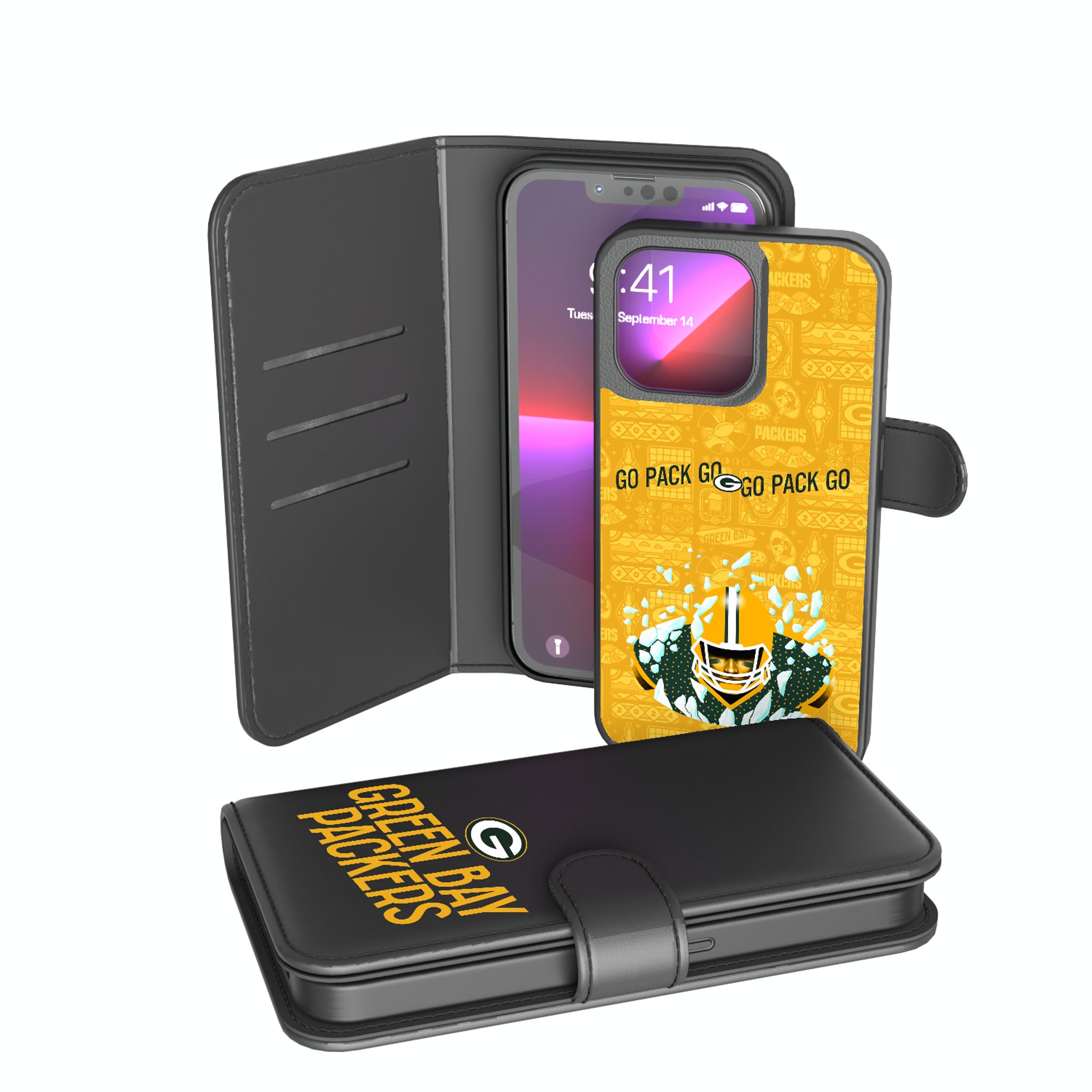 Green Bay Packers Deco iPhone Wallet Phone Case for Apple iPhone