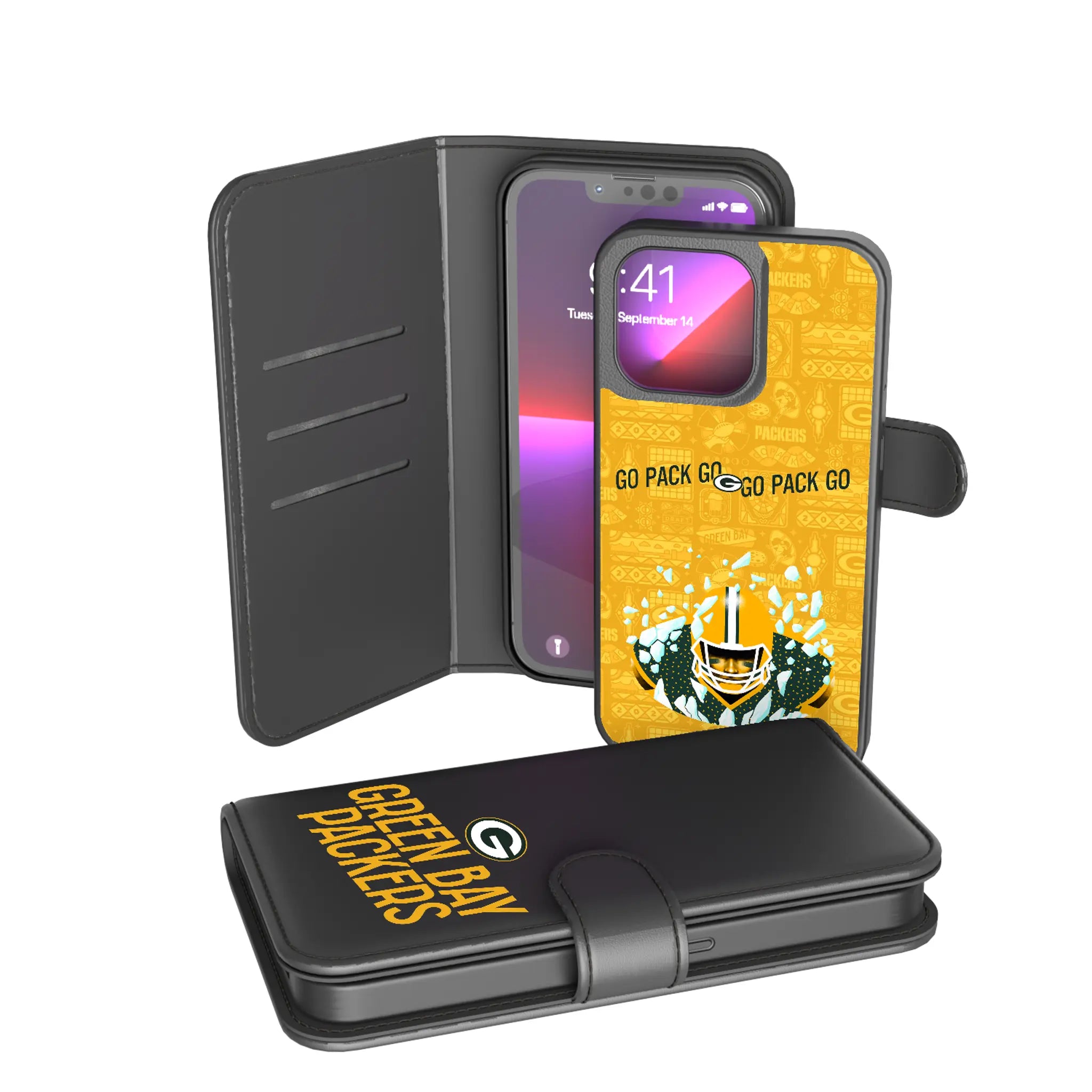 Green Bay Packers Deco iPhone Wallet Phone Case for Apple iPhone