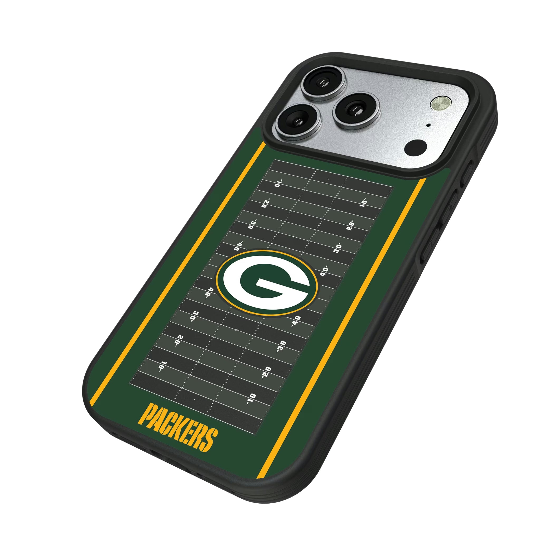Green Bay Packers Field iPhone Bump Phone Case for Apple iPhone - Isometric View#Device_iPhone 17 Pro