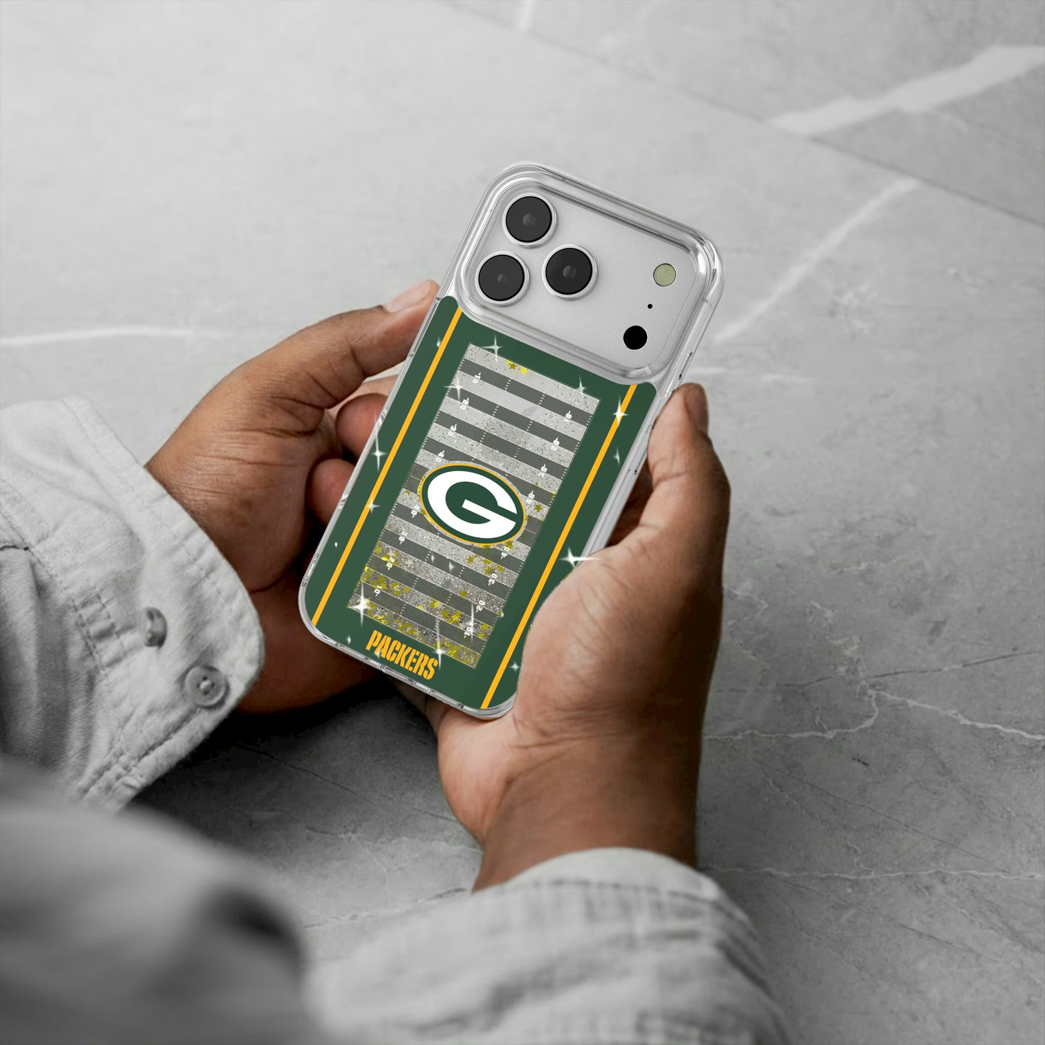 Green Bay Packers Field iPhone Glitter Phone Case for Apple iPhone - Lifestyle
