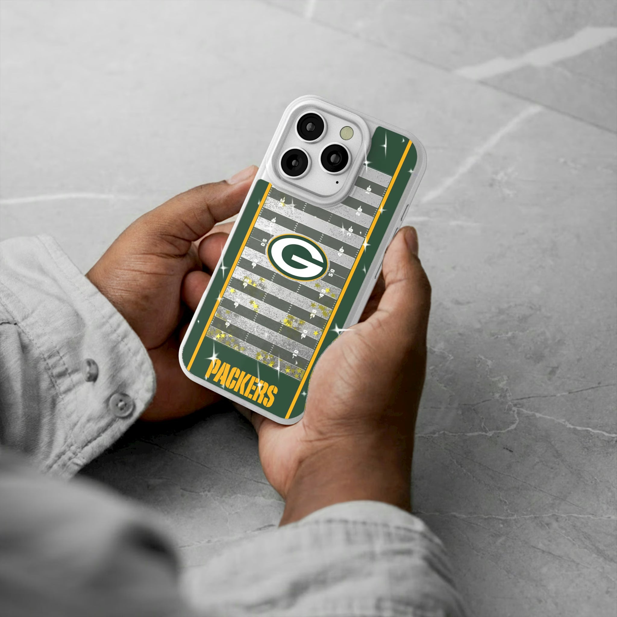 Green Bay Packers Field iPhone Glitter Phone Case for Apple iPhone - Lifestyle#Device_iPhone 16 Pro