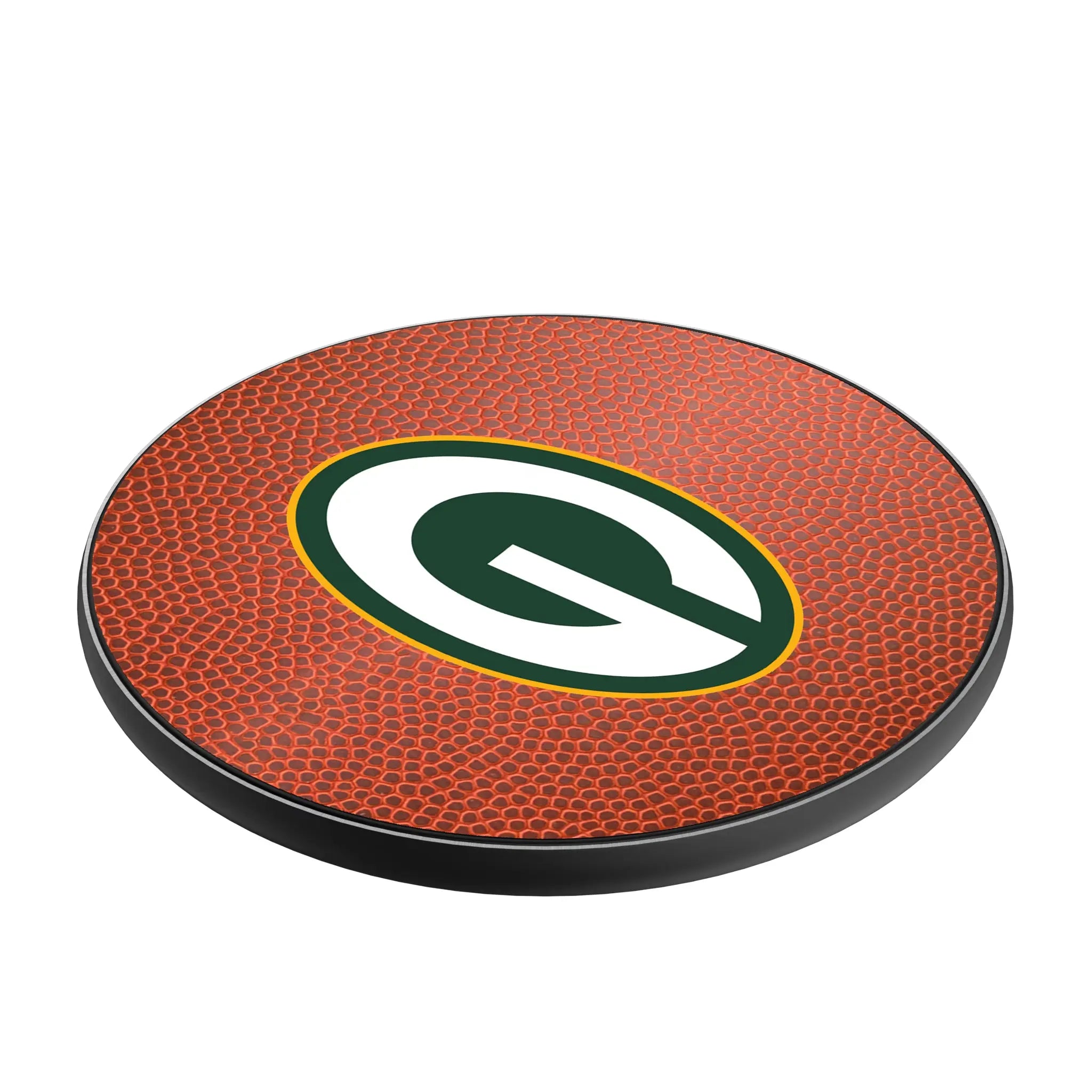 Green Bay Packers Football 15-Watt Wireless Charger - Isometric View