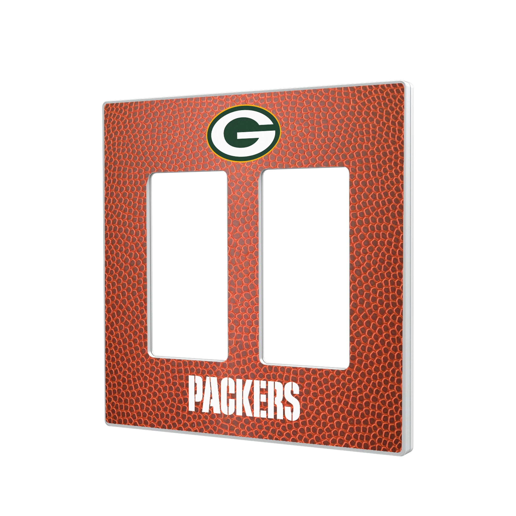 Green Bay Packers Football Hidden-Screw Light Switch Plate#Style_Double Rocker