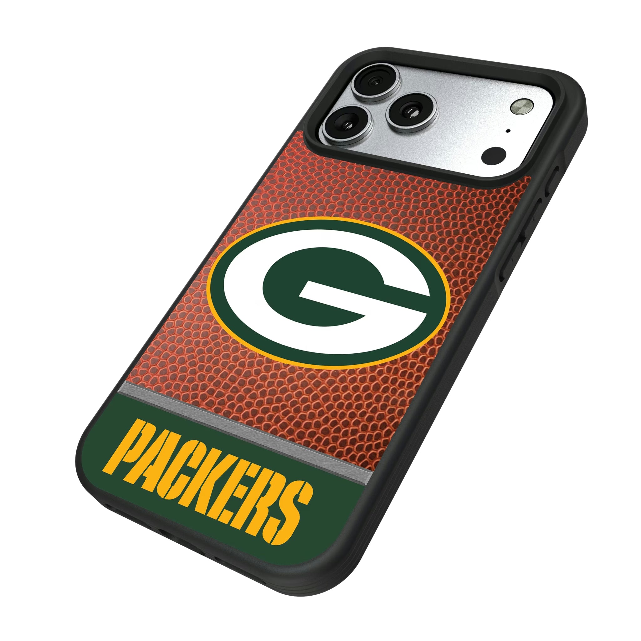 Green Bay Packers Football Wordmark iPhone Bump Phone Case for Apple iPhone - Isometric View#Device_iPhone 17 Pro Max