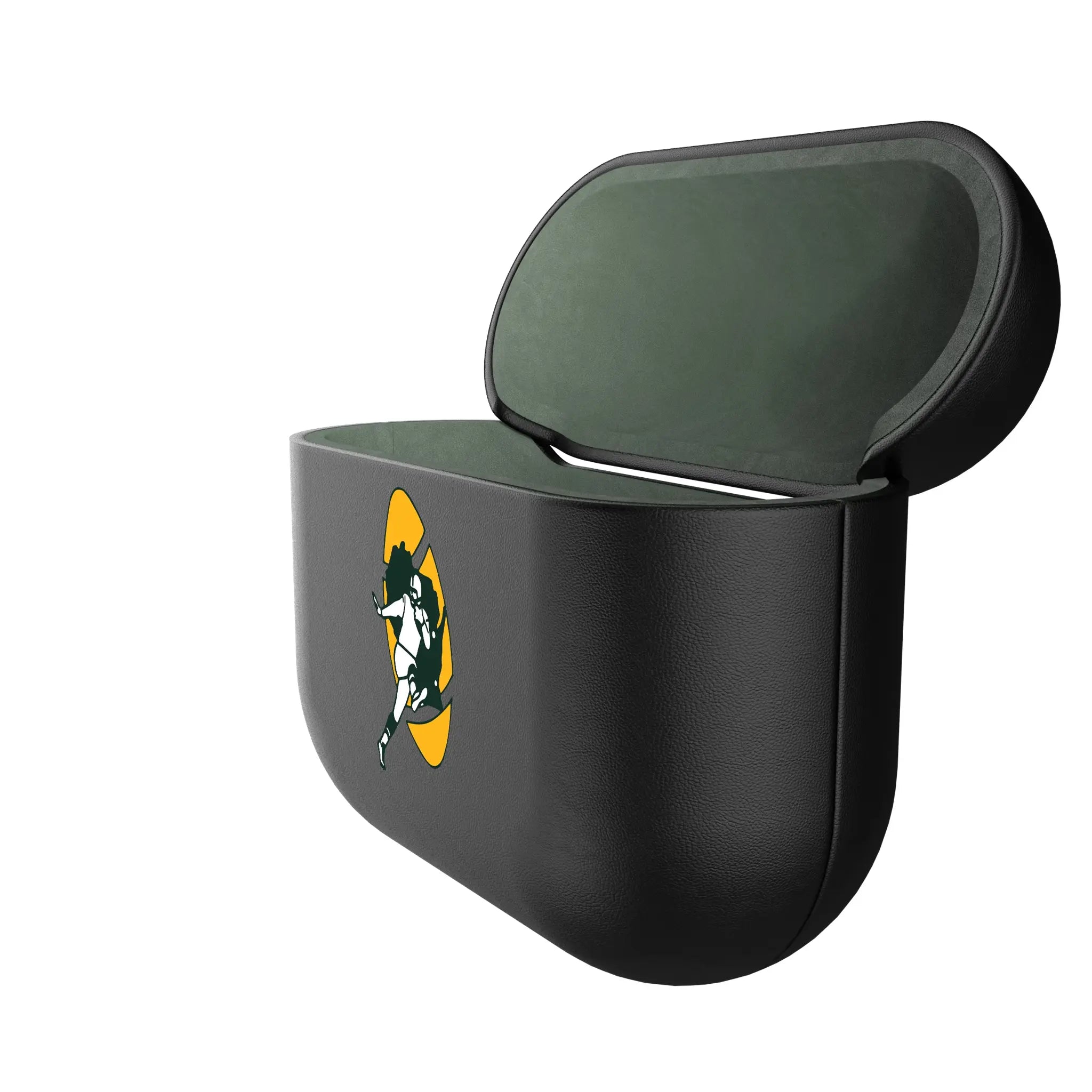 Green Bay Packers Historic Collection Insignia AirPods AirPod Case Cover - Isometric View#Device_AirPods 3rd Gen