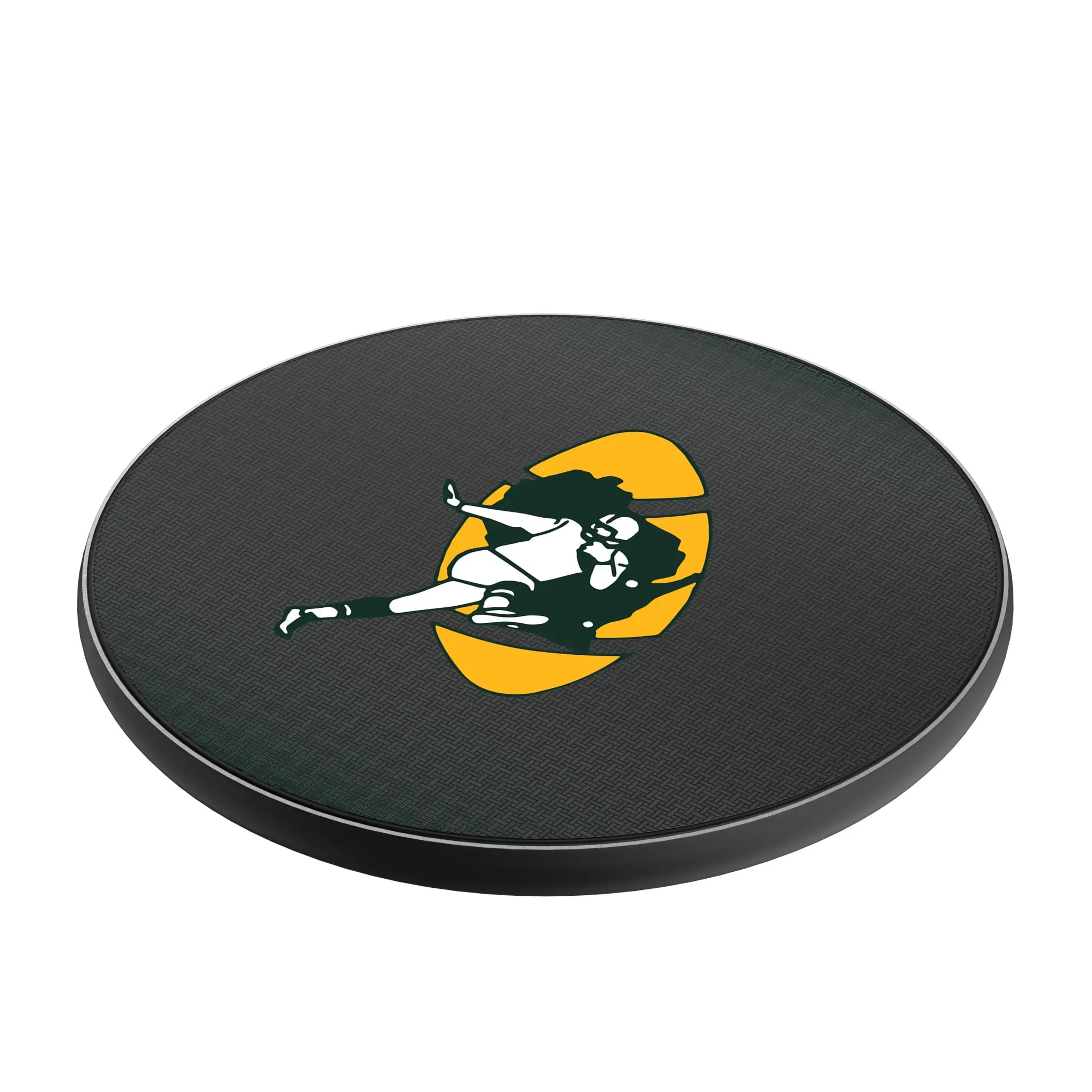 Green Bay Packers Historic Collection Linen 15-Watt Wireless Charger - Isometric View