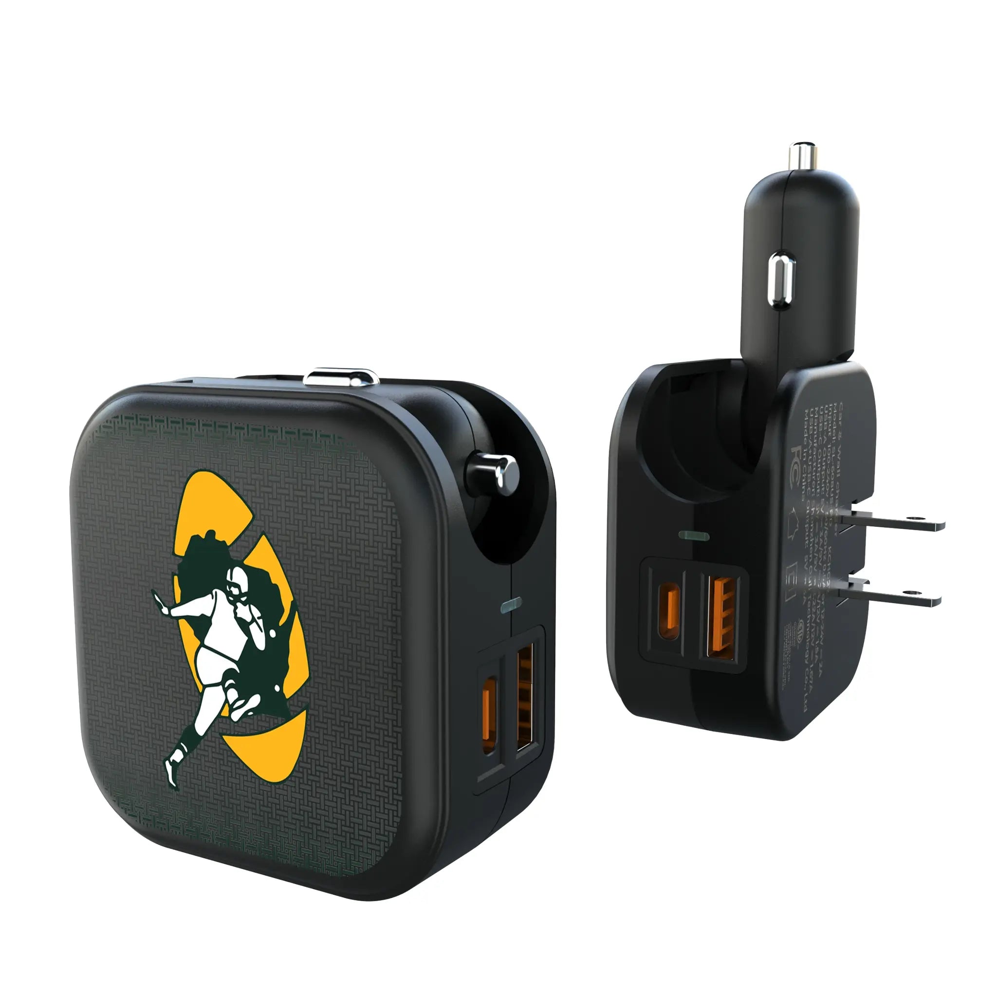 Green Bay Packers Historic Collection Linen 2 in 1 USB A/C Charger