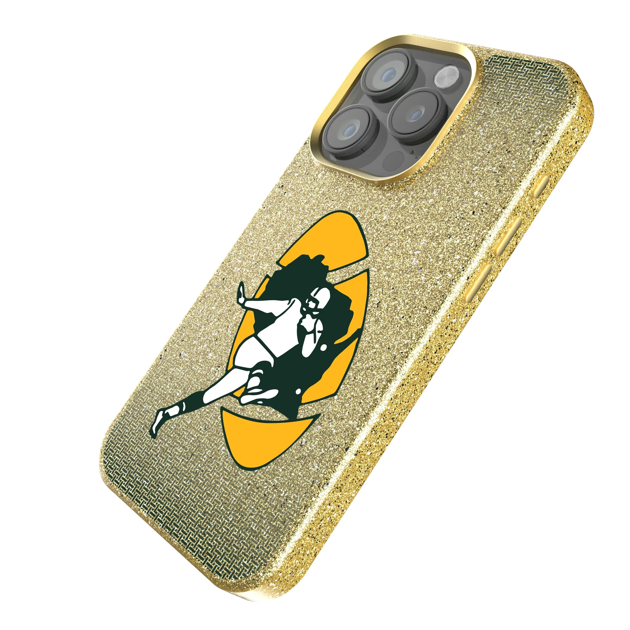 Green Bay Packers Historic Collection Linen iPhone Bling Phone Case for Apple iPhone - Isometric View