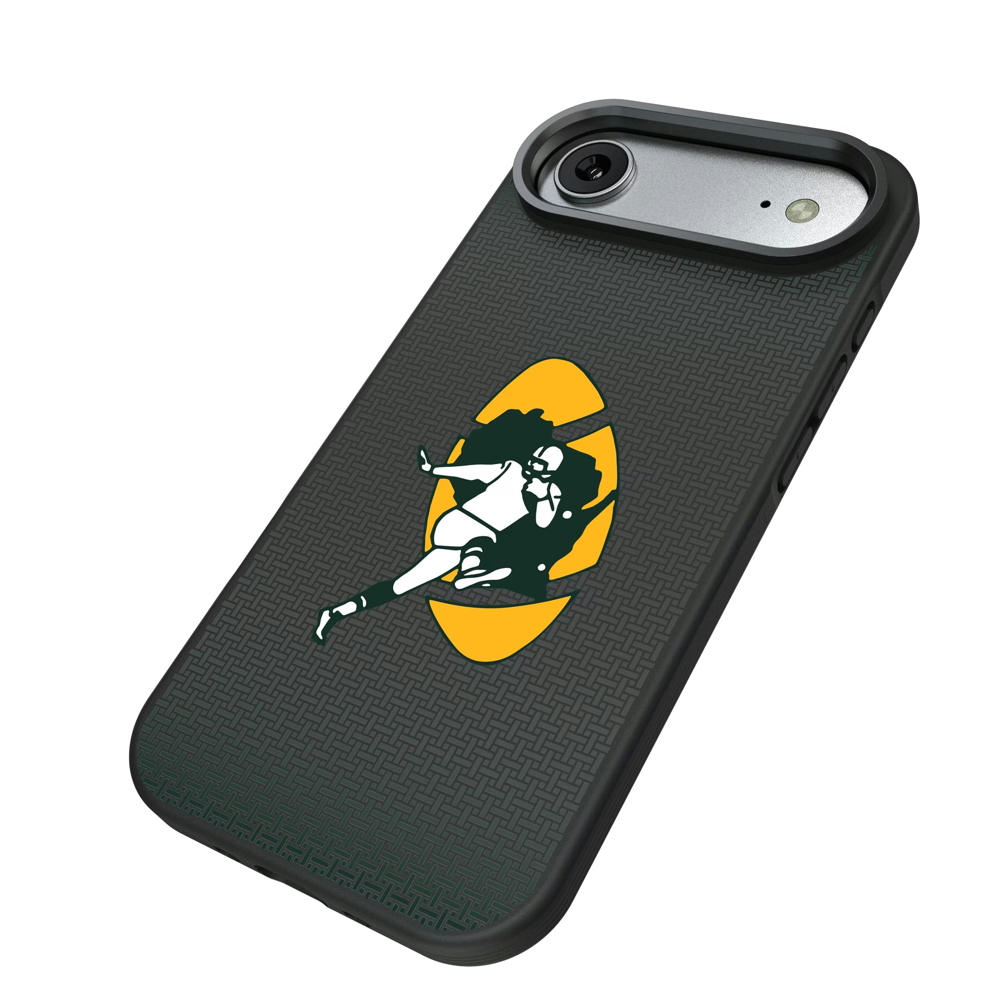 Green Bay Packers Historic Collection Linen iPhone Bump Phone Case for Apple iPhone - Isometric View#Device_iPhone Air