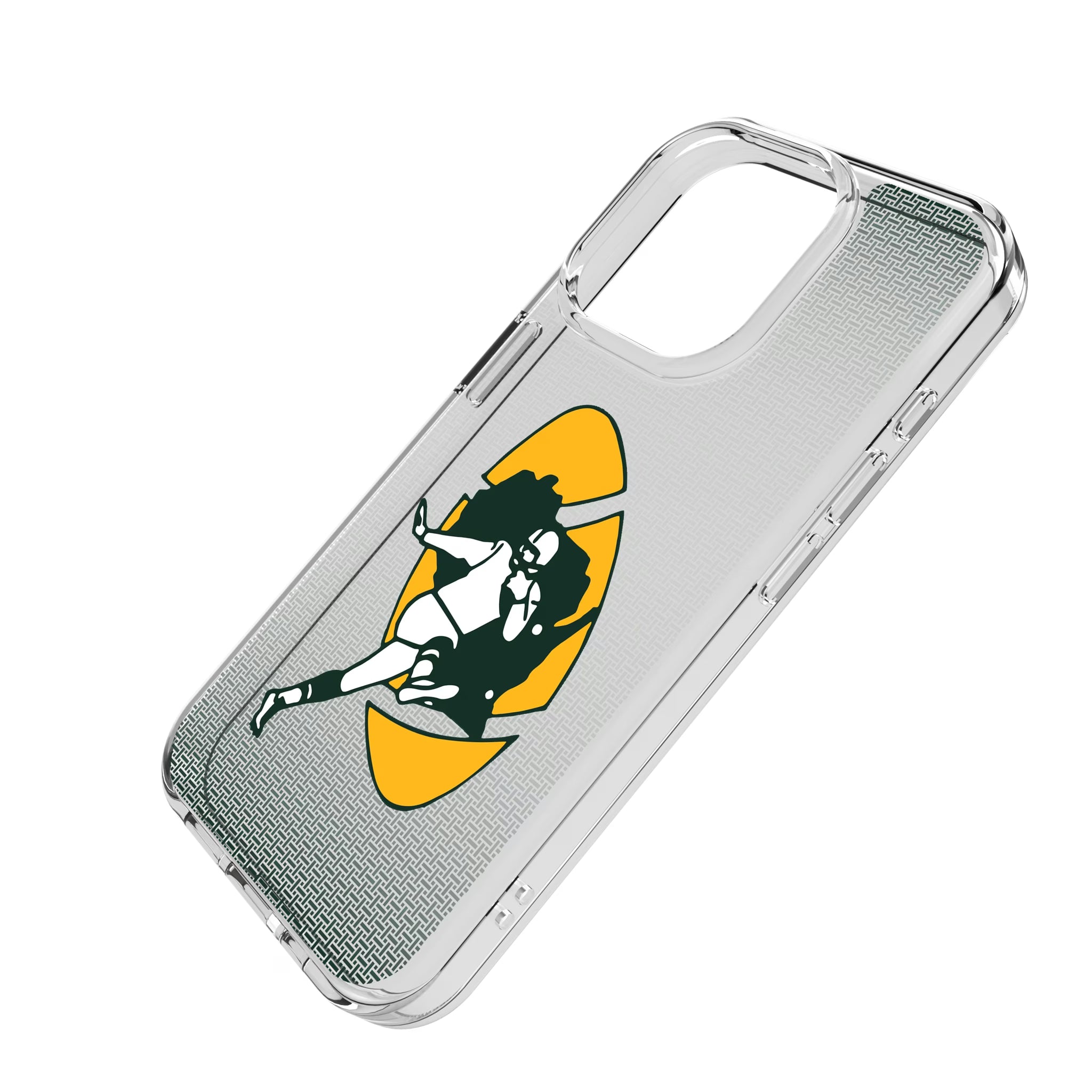 Green Bay Packers Historic Collection Linen iPhone Clear Phone Case for Apple iPhone - Isometric View