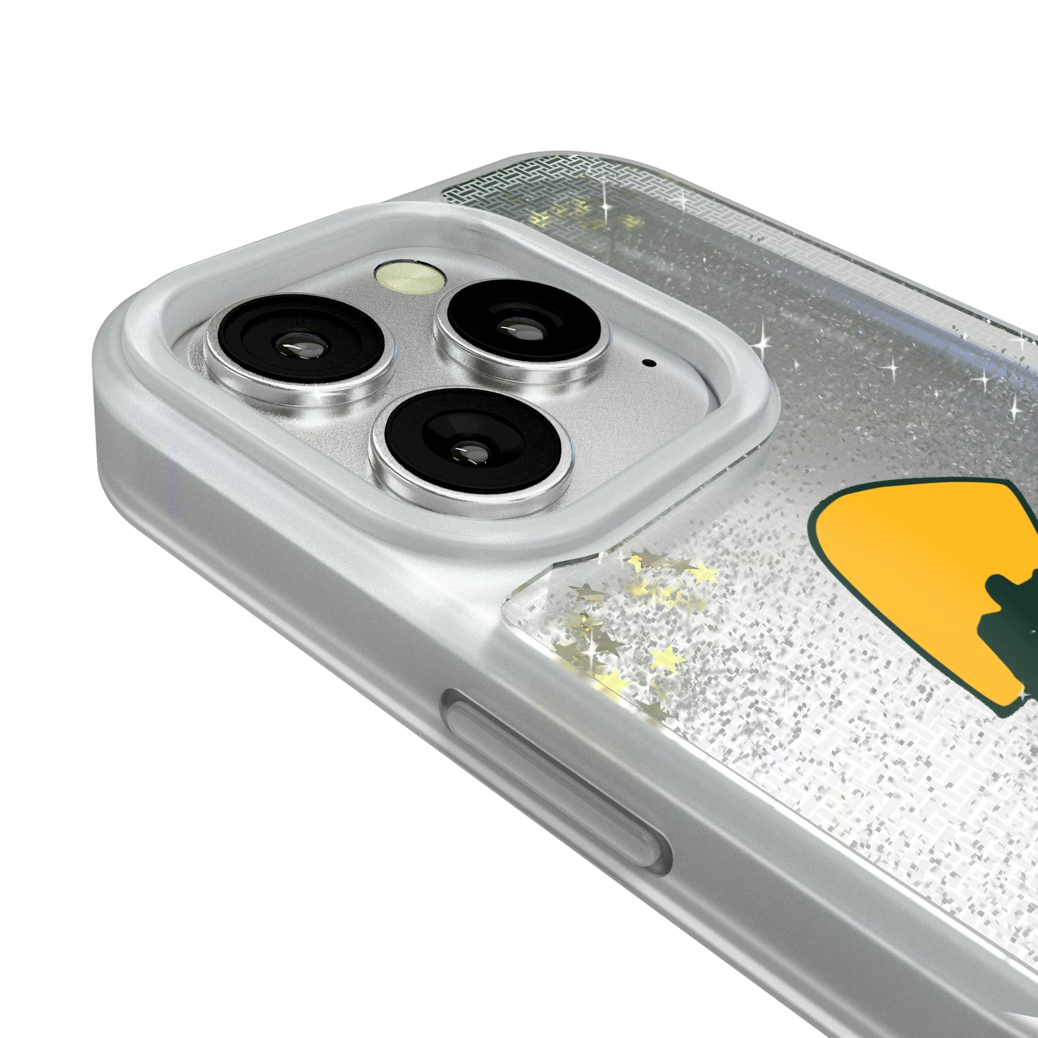 Green Bay Packers Historic Collection Linen iPhone Glitter Phone Case for Apple iPhone - Detail#Device_iPhone 16 Pro