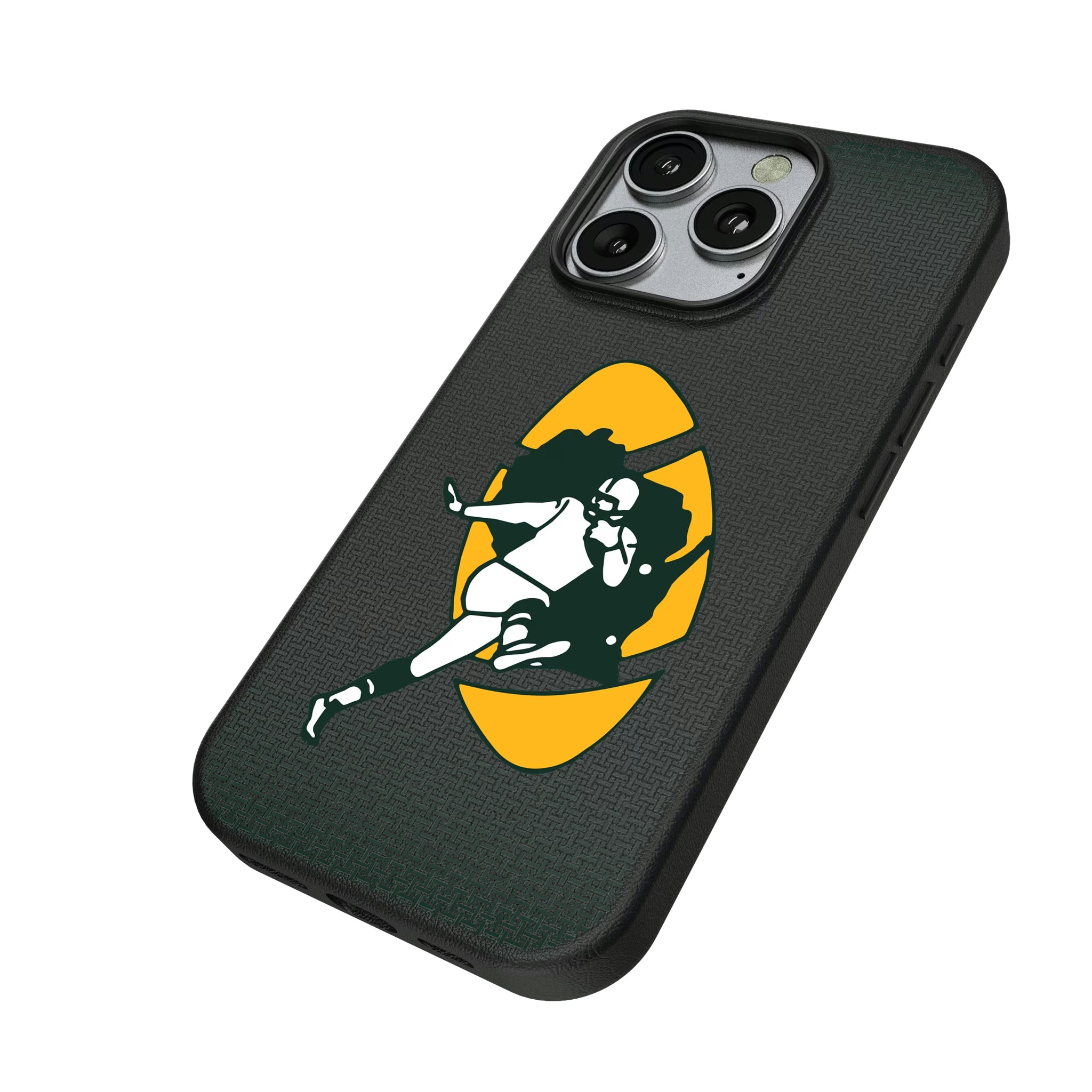 Green Bay Packers Historic Collection Linen iPhone MagSafe Compatible Phone Case for Apple iPhone - Isometric View