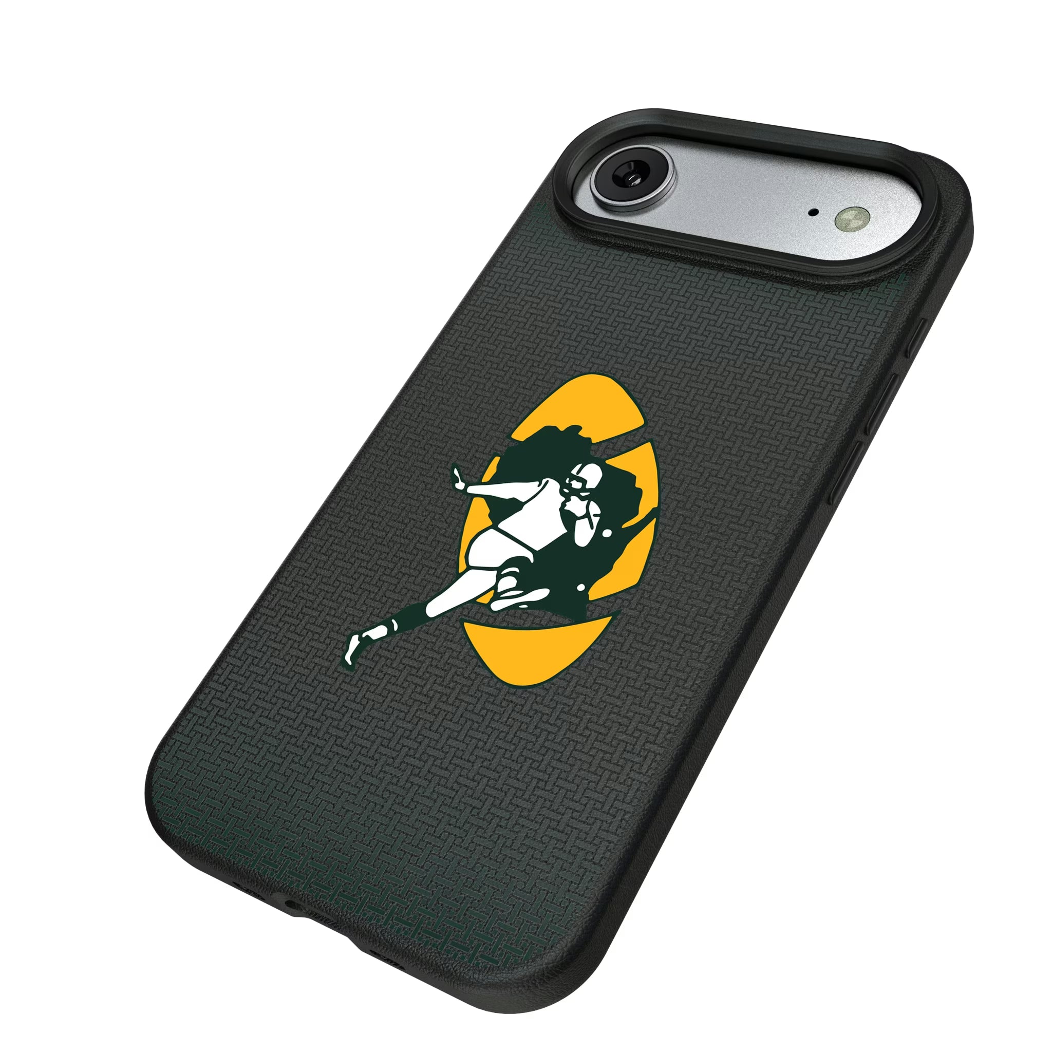 Green Bay Packers Historic Collection Linen iPhone MagSafe Compatible Phone Case for Apple iPhone - Isometric View#Device_iPhone Air
