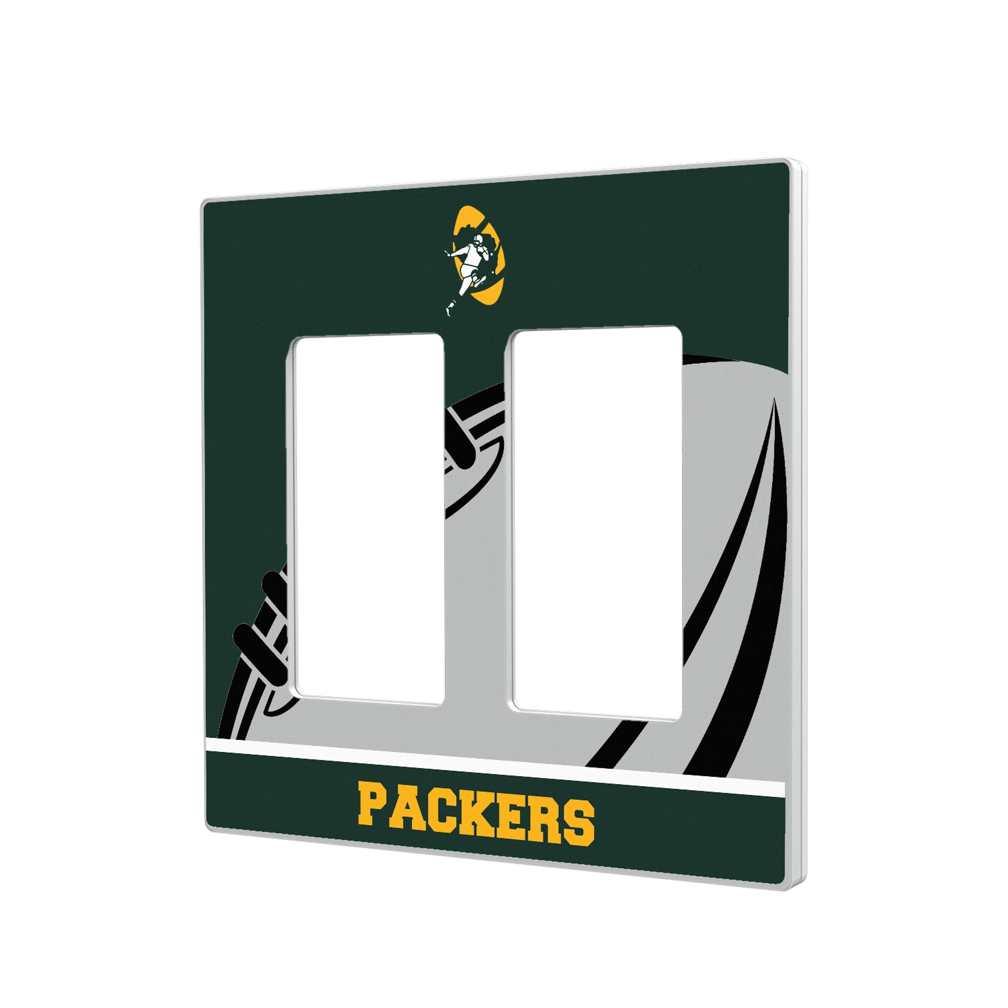 Green Bay Packers Historic Collection Passtime Hidden-Screw Light Switch Plate#Style_Double Rocker