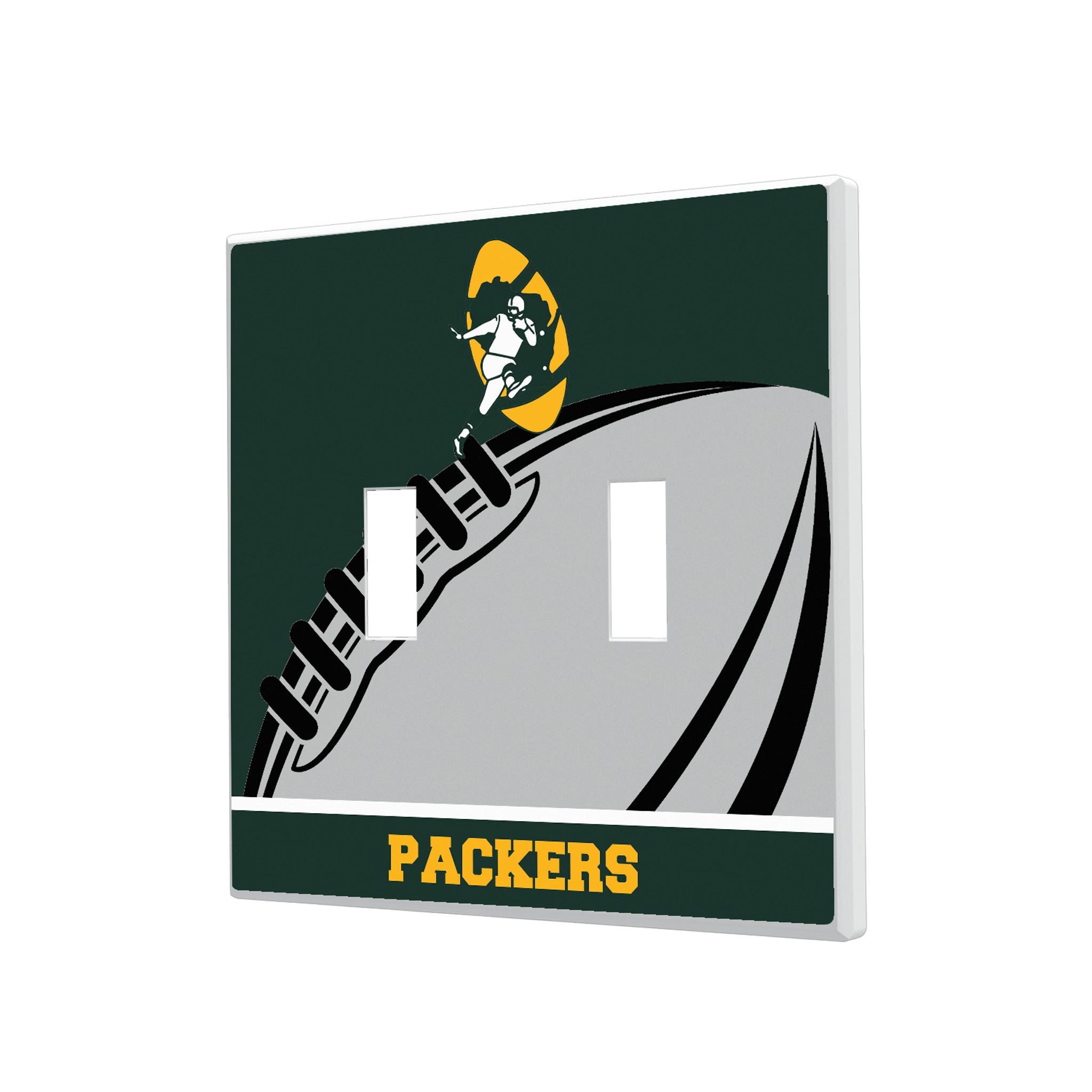 Green Bay Packers Historic Collection Passtime Hidden-Screw Light Switch Plate#Style_Double Toggle