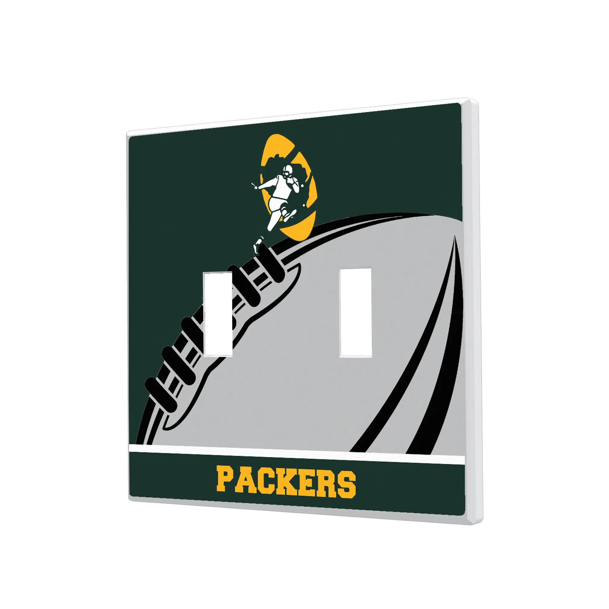 Green Bay Packers Historic Collection Passtime Hidden-Screw Light Switch Plate#Style_Double Toggle